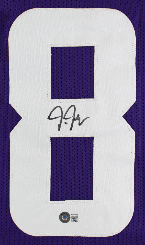 Justin Jefferson Minnesota Vikings Autographed Purple Football Jersey - Beckett Authenticated - Image 2