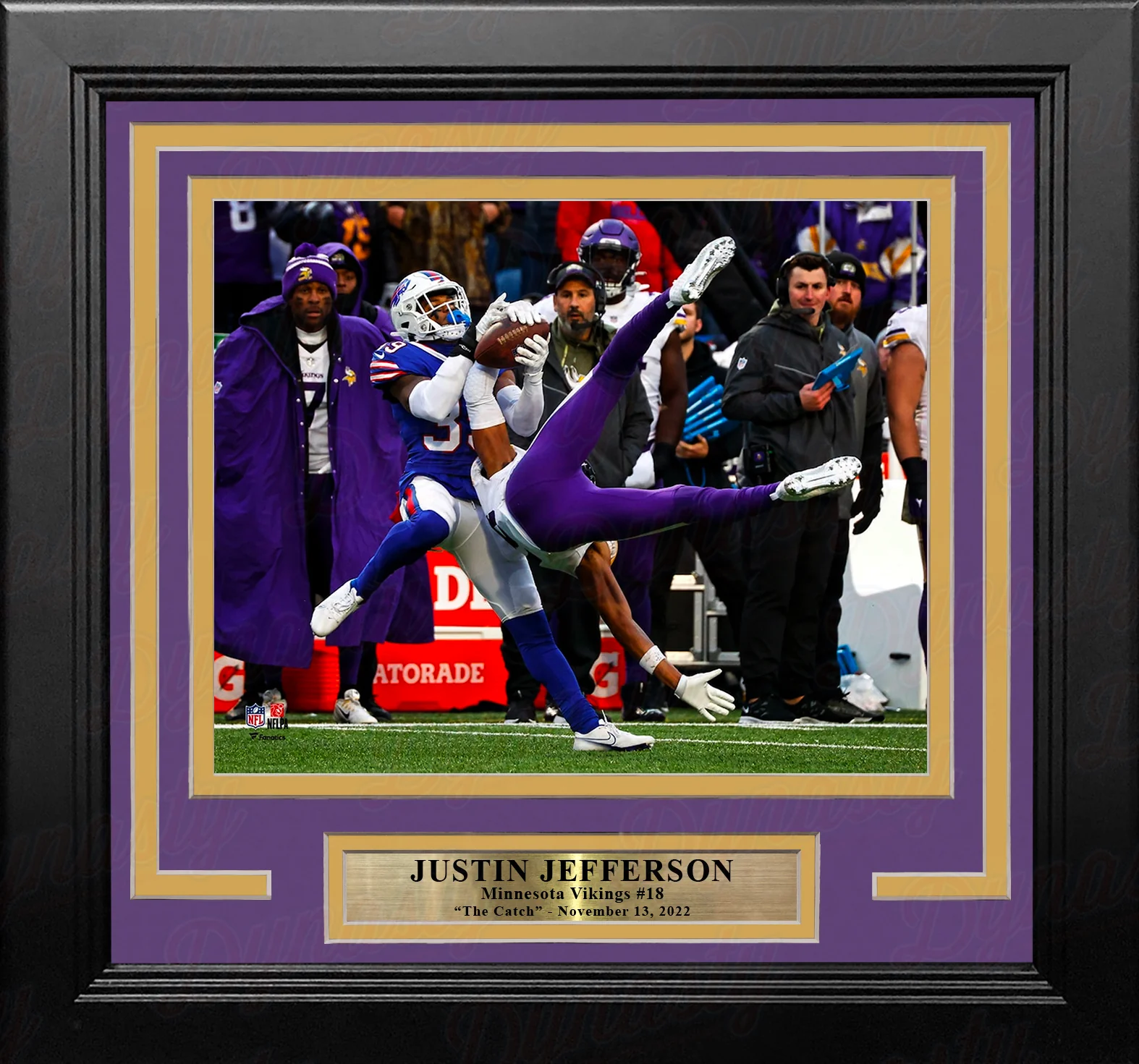 Justin Jefferson One-Handed Catch Minnesota Vikings 8" x 10" Framed Football Photo