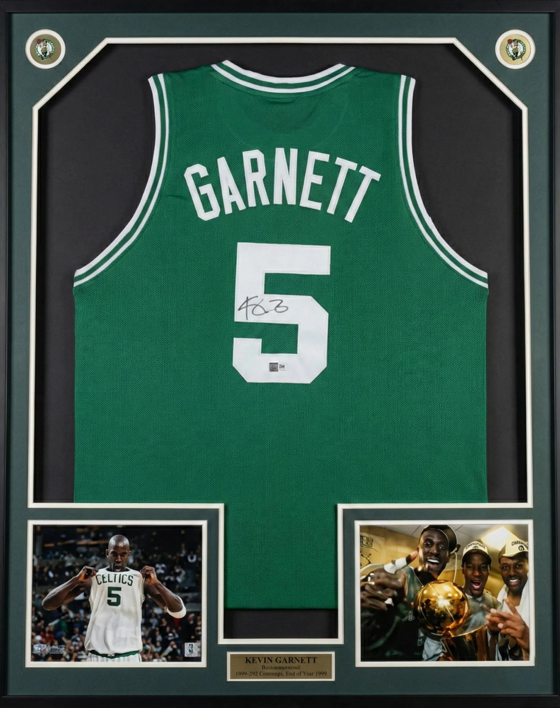 Kevin Garnett Boston Celtics Autographed Framed Basketball Jersey