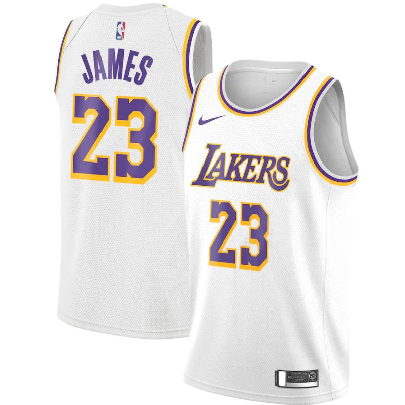 LeBron James Los Angeles Lakers Fast Break Replica Jersey White - Icon Edition