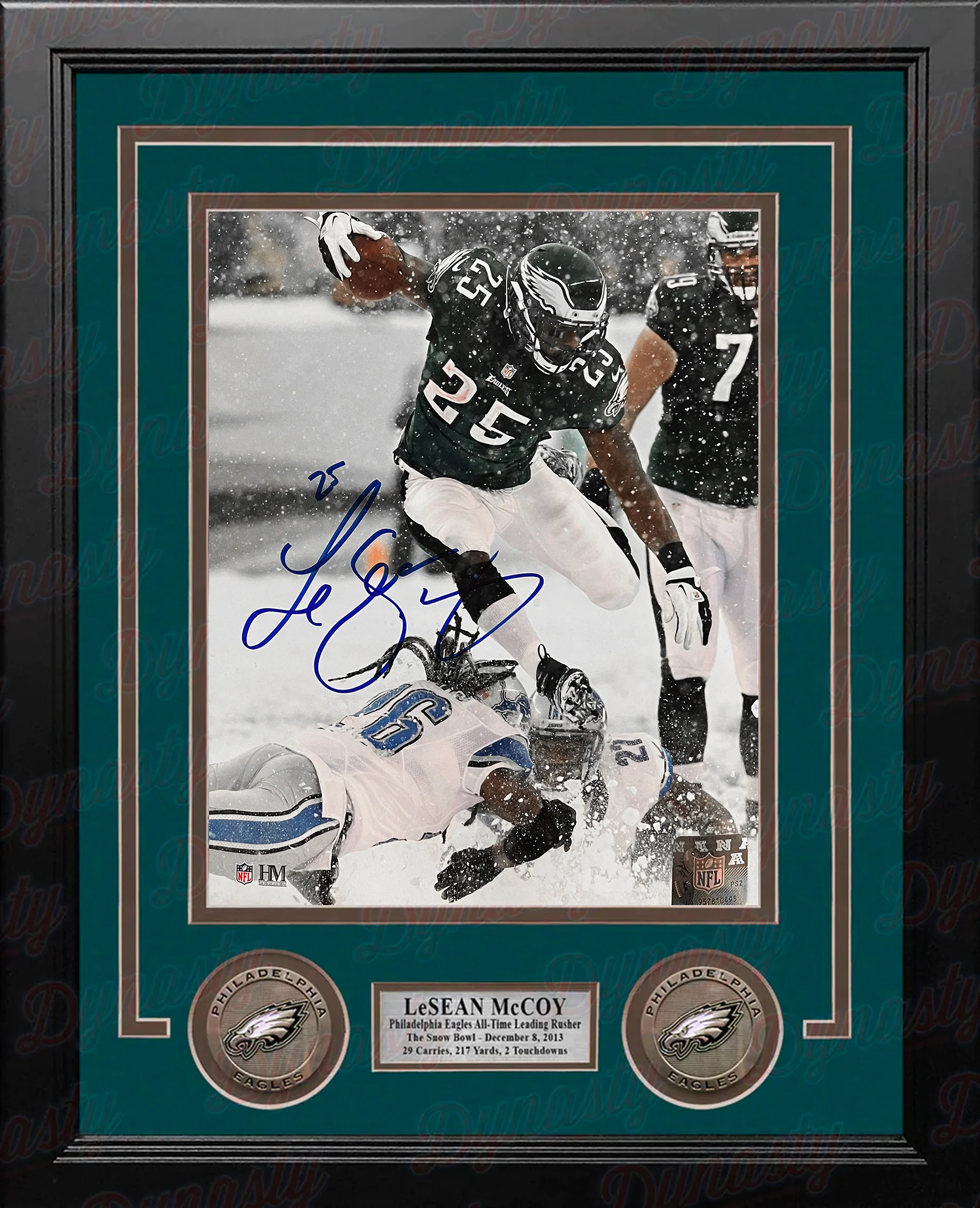 LeSean McCoy Snow Bowl Philadelphia Eagles Autographed 8" x 10" Framed Photo - Dynasty Sports COA - Image 2