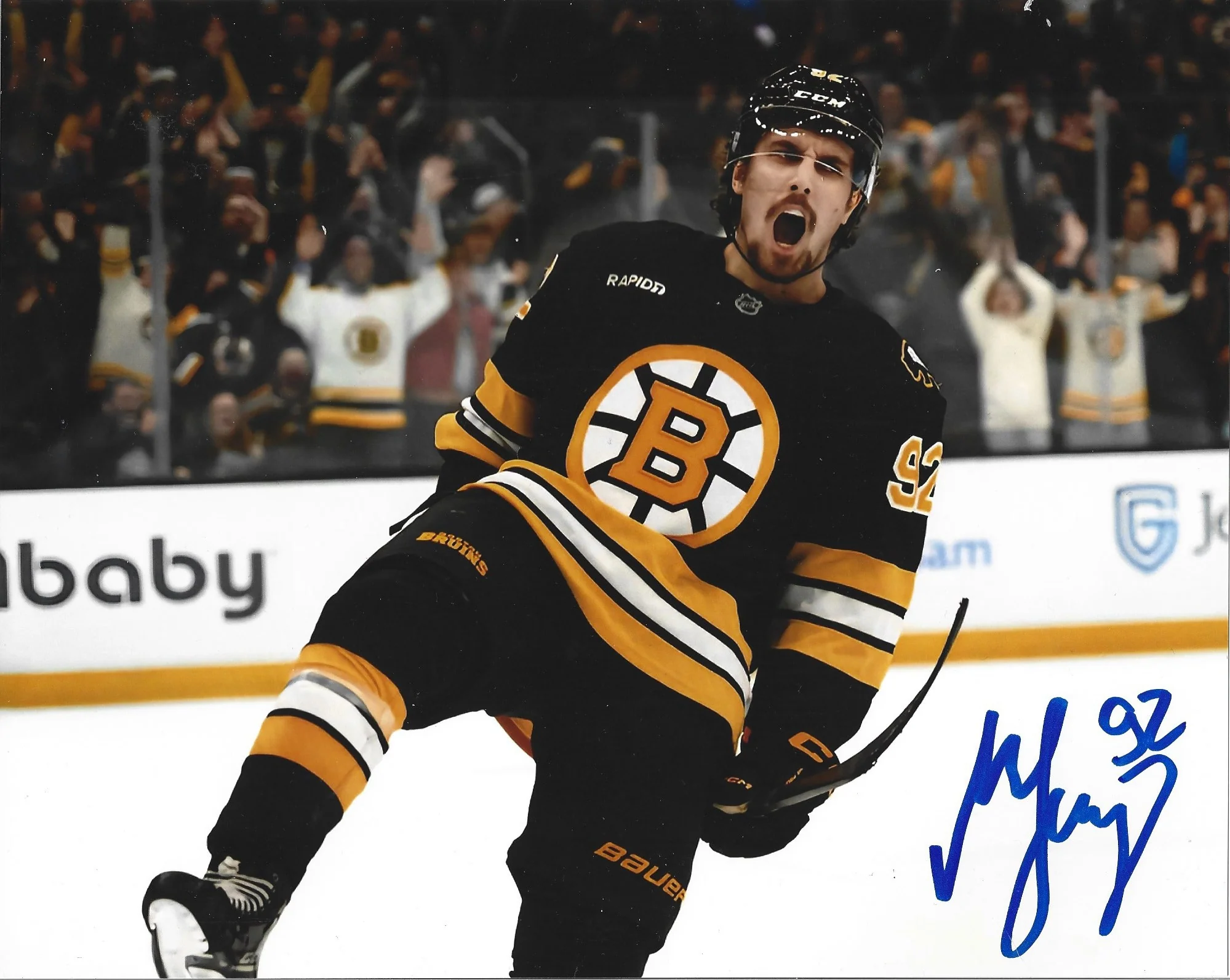 Marat Khusnutdinov Celebration Boston Bruins Autographed 11" x 14" Hockey Photo