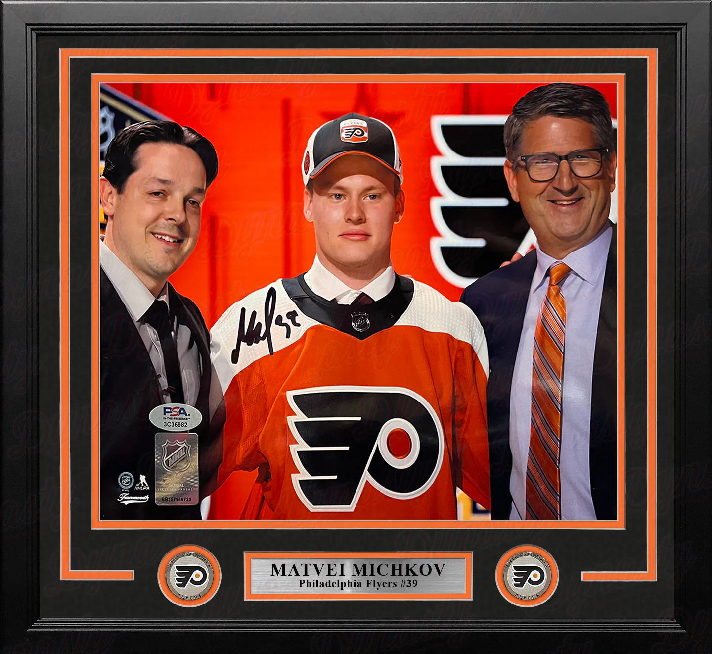 Matvei Michkov 2023 NHL Draft Philadelphia Flyers Autographed 11" x 14" Framed Hockey Photo - Image 2
