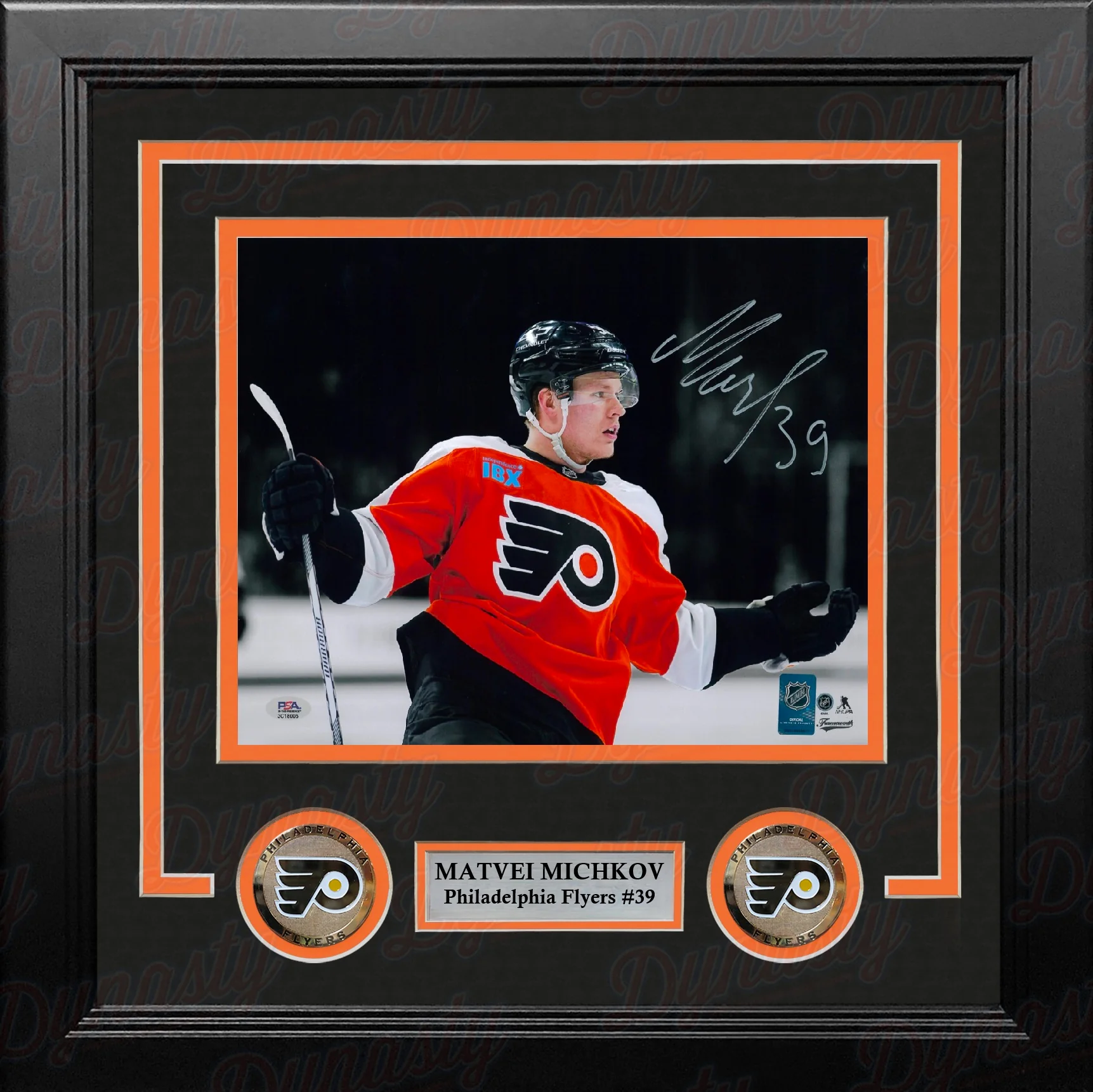 Matvei Michkov Blackout Celebration Philadelphia Flyers Autographed 8" x 10" Framed Hockey Photo