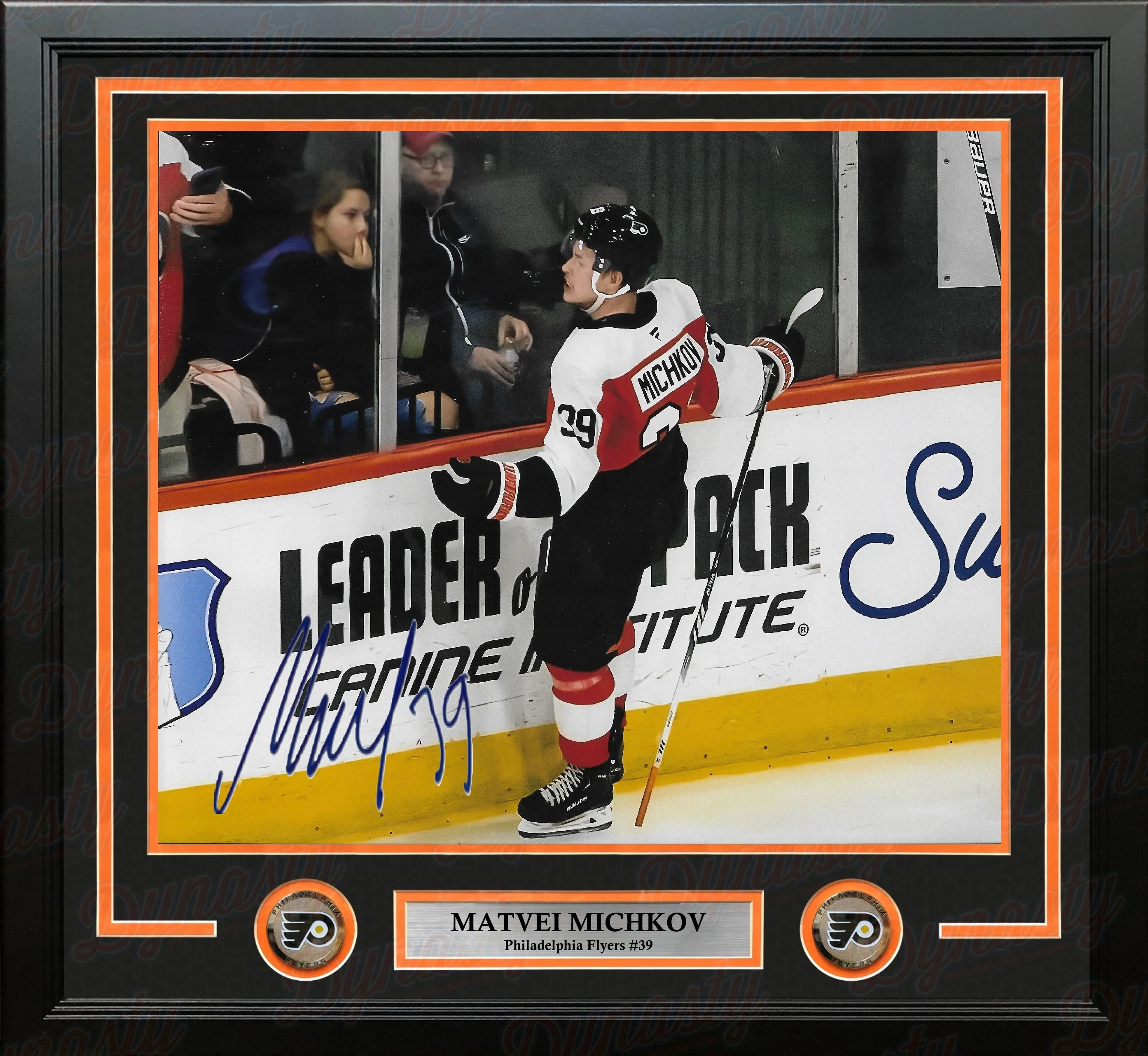 Matvei Michkov Goal Celebration Philadelphia Flyers Autographed 16" x 20" Framed Hockey Photo