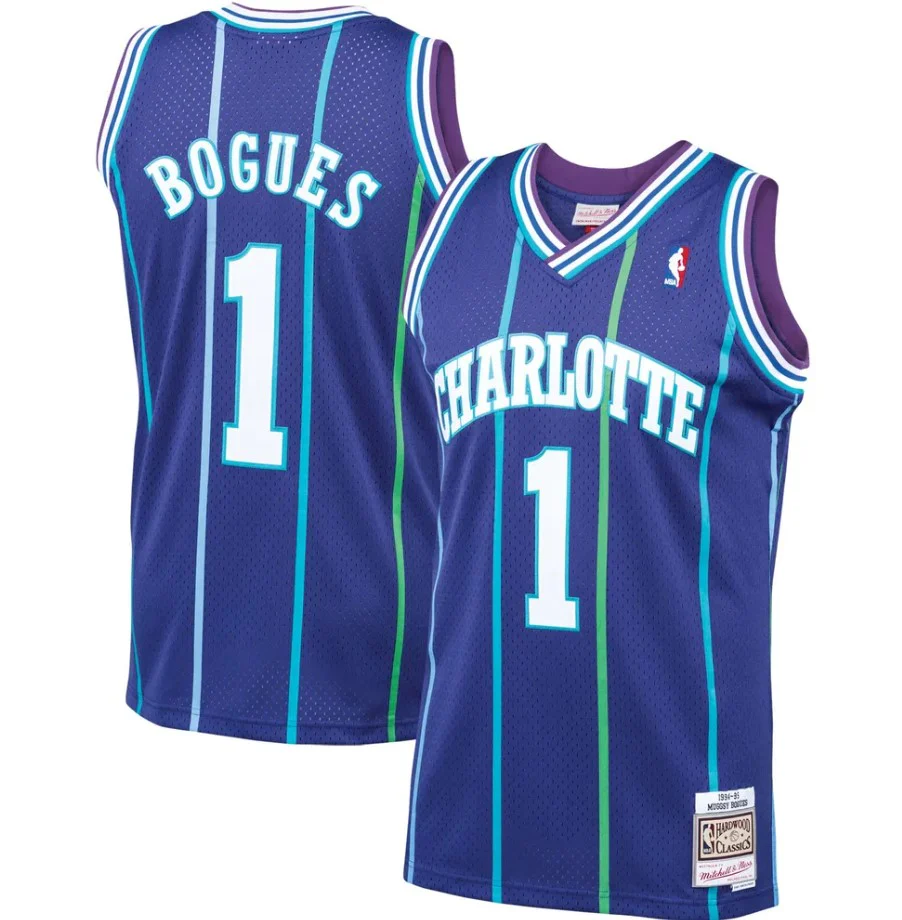 Muggsy Bogues Charlotte Hornets Mitchell & Ness Purple Hardwood Classics 1994-95 Swingman Jersey