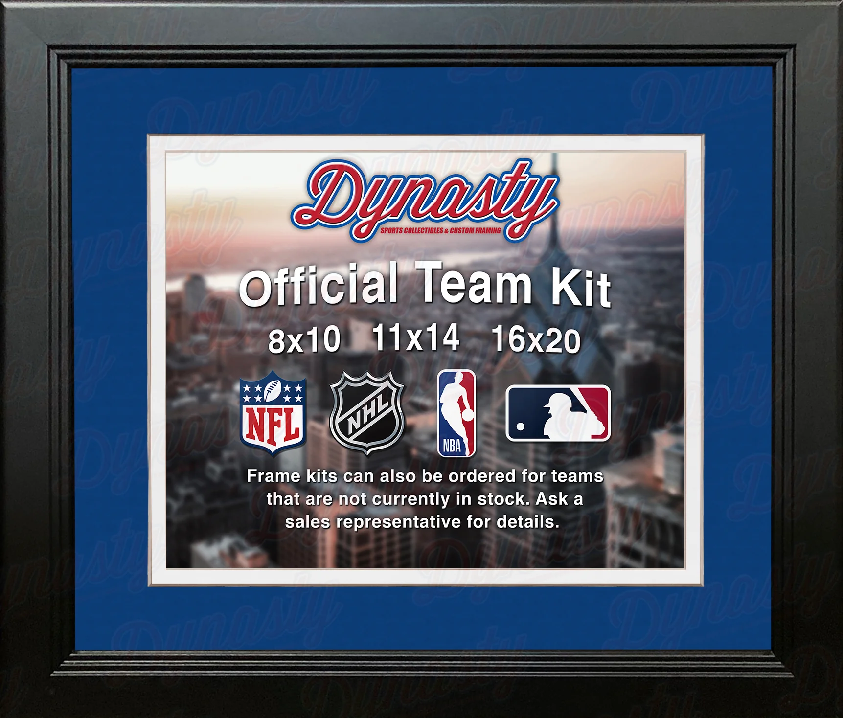 NBA Basketball Photo Picture Frame Kit - Dallas Mavericks (Blue Matting, White Trim)