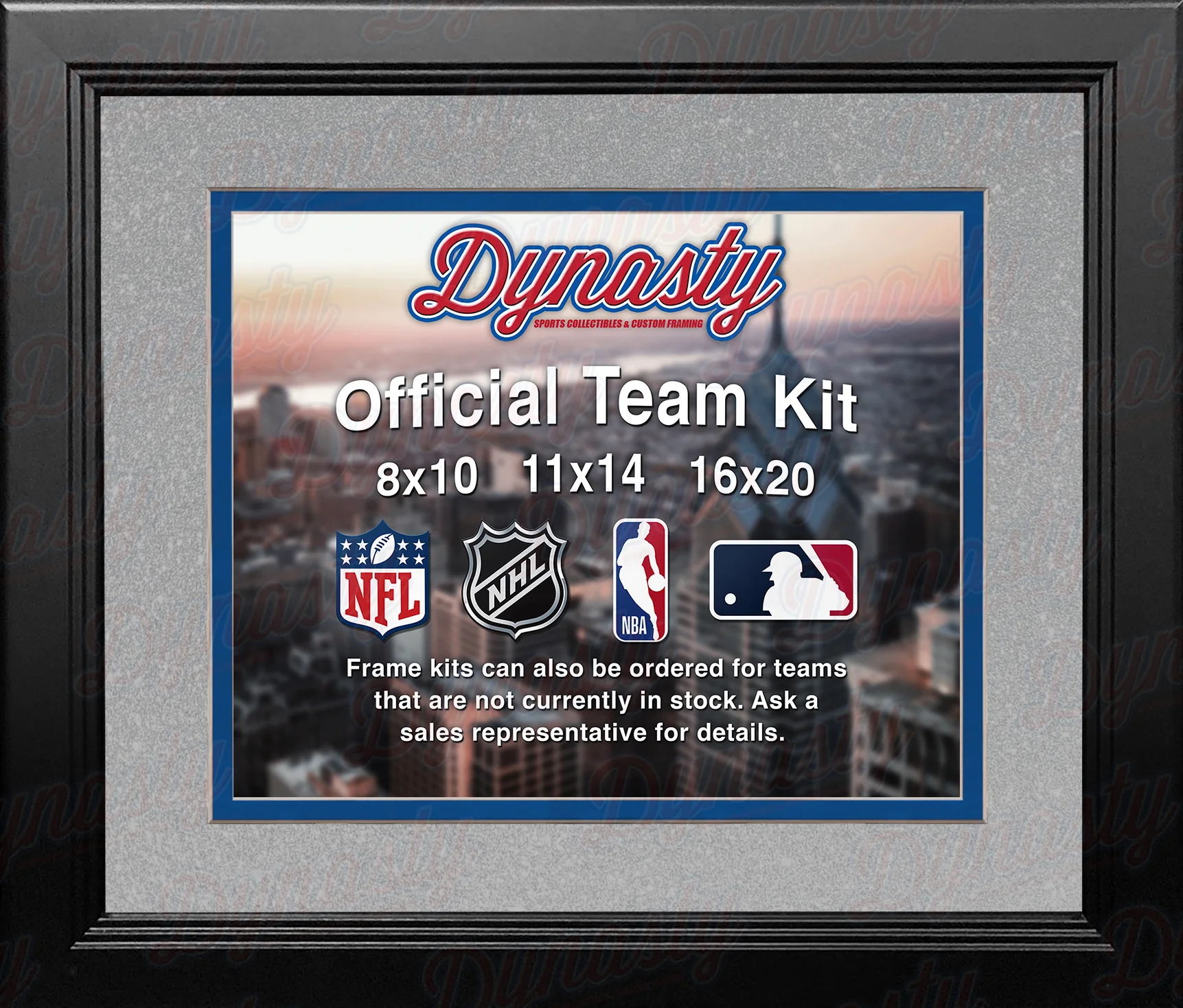 NBA Basketball Photo Picture Frame Kit - Dallas Mavericks (Silver Matting, Blue Trim)