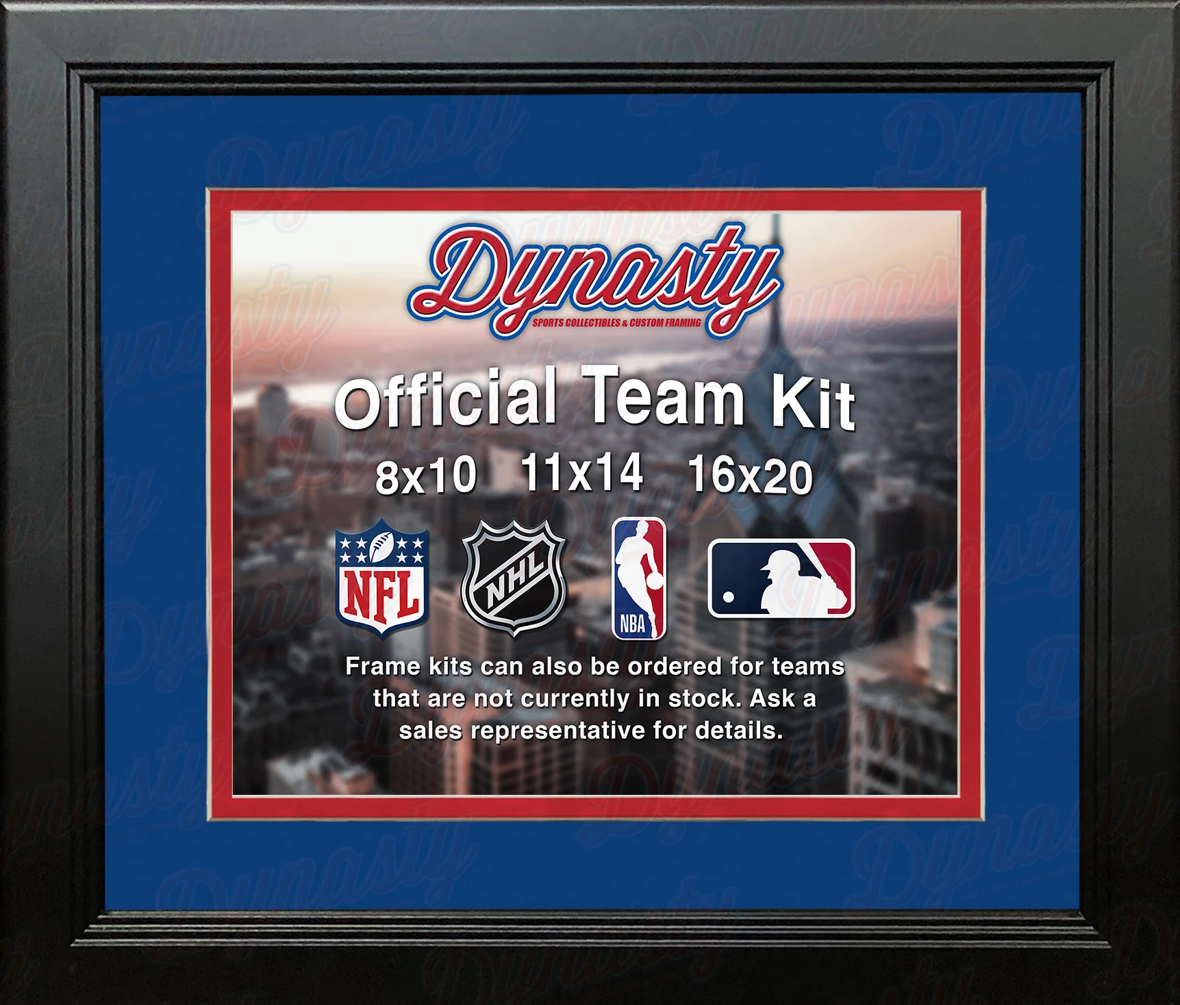 NBA Basketball Photo Picture Frame Kit - Los Angeles Clippers (Blue Matting, Red Trim)