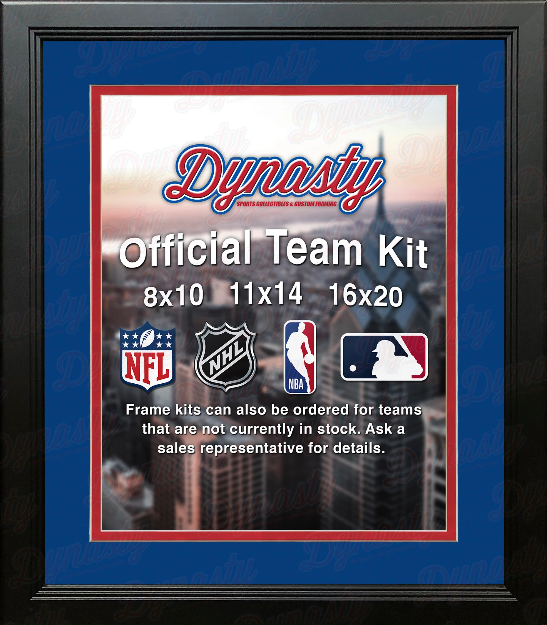 NBA Basketball Photo Picture Frame Kit - Los Angeles Clippers (Blue Matting, Red Trim) - Image 2