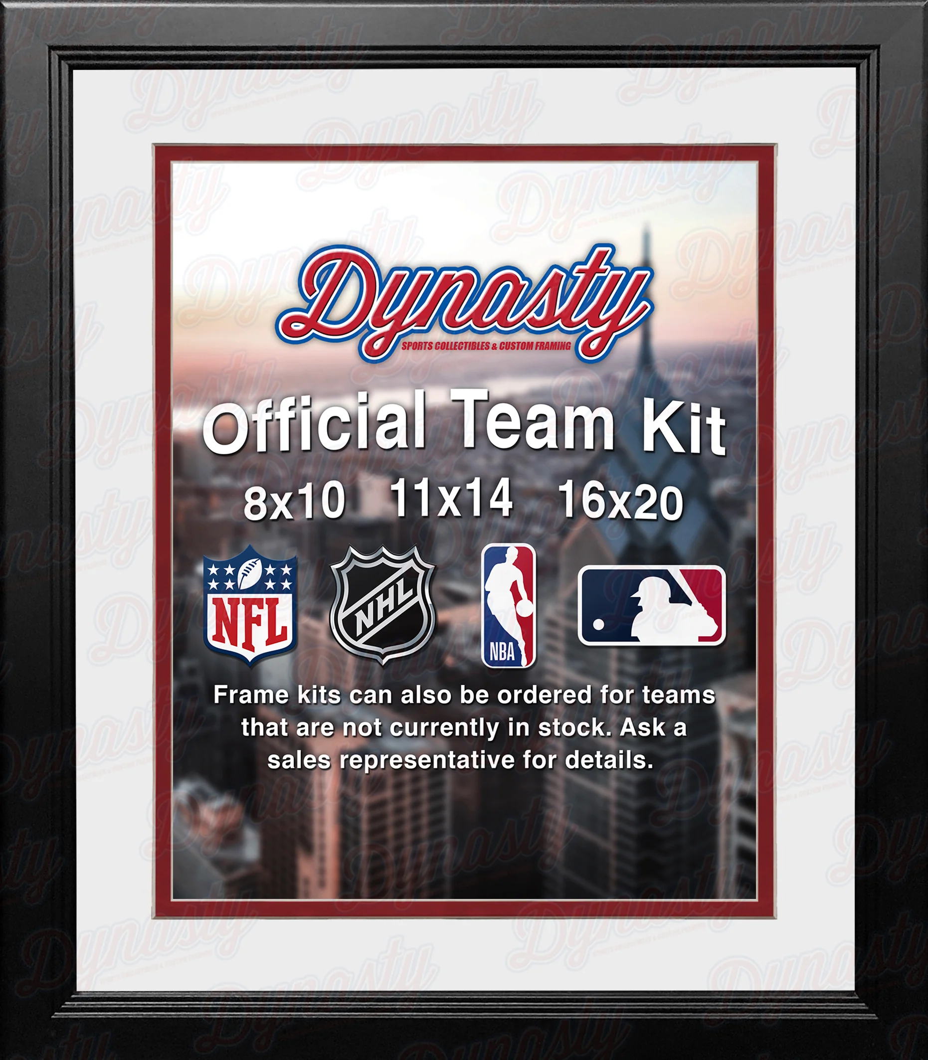 NBA Basketball Photo Picture Frame Kit - Los Angeles Clippers (White Matting, Red Trim) - Image 2