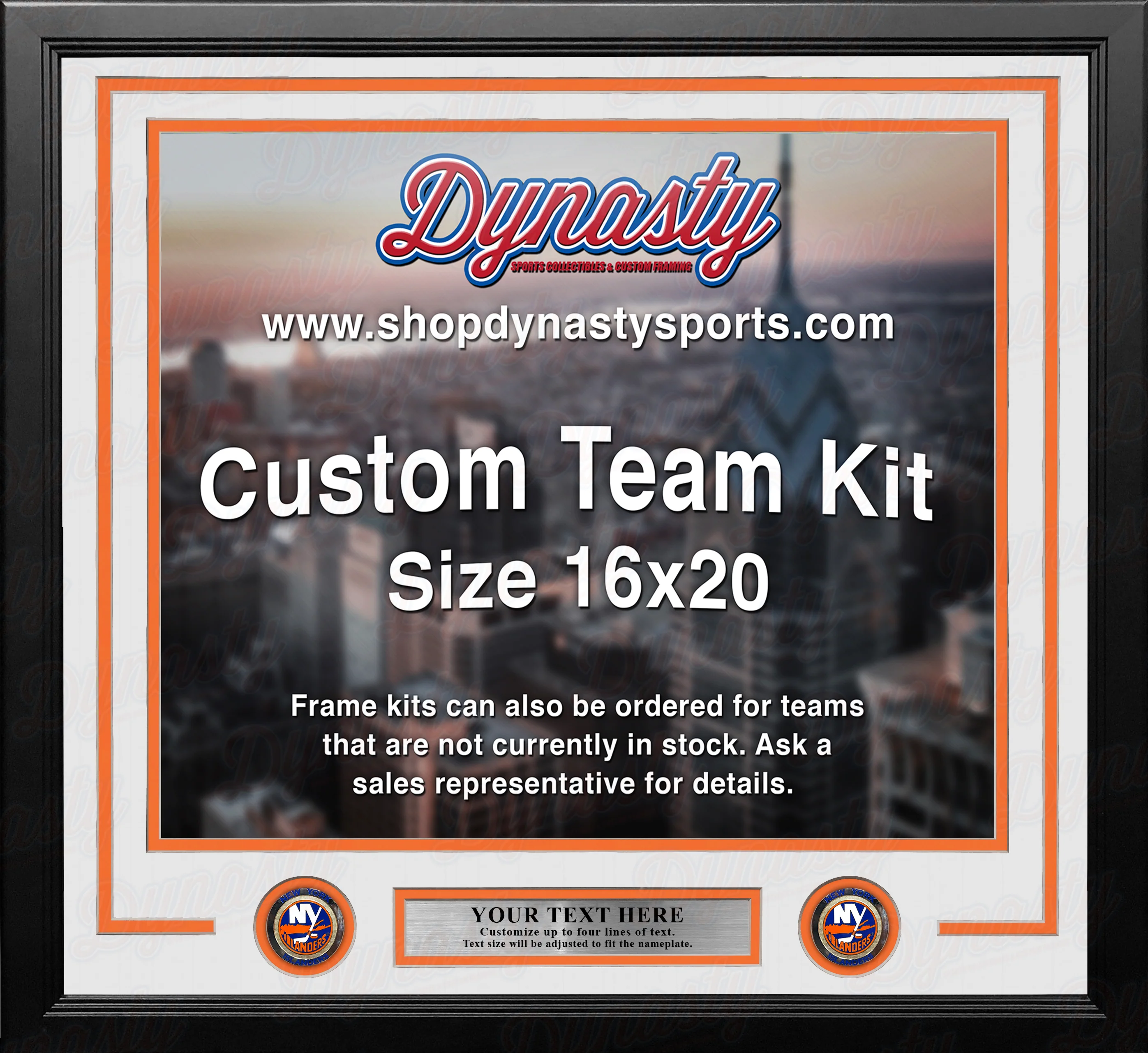 New York Islanders Custom NHL Hockey 16x20 Picture Frame Kit (Multiple Colors) - Image 3