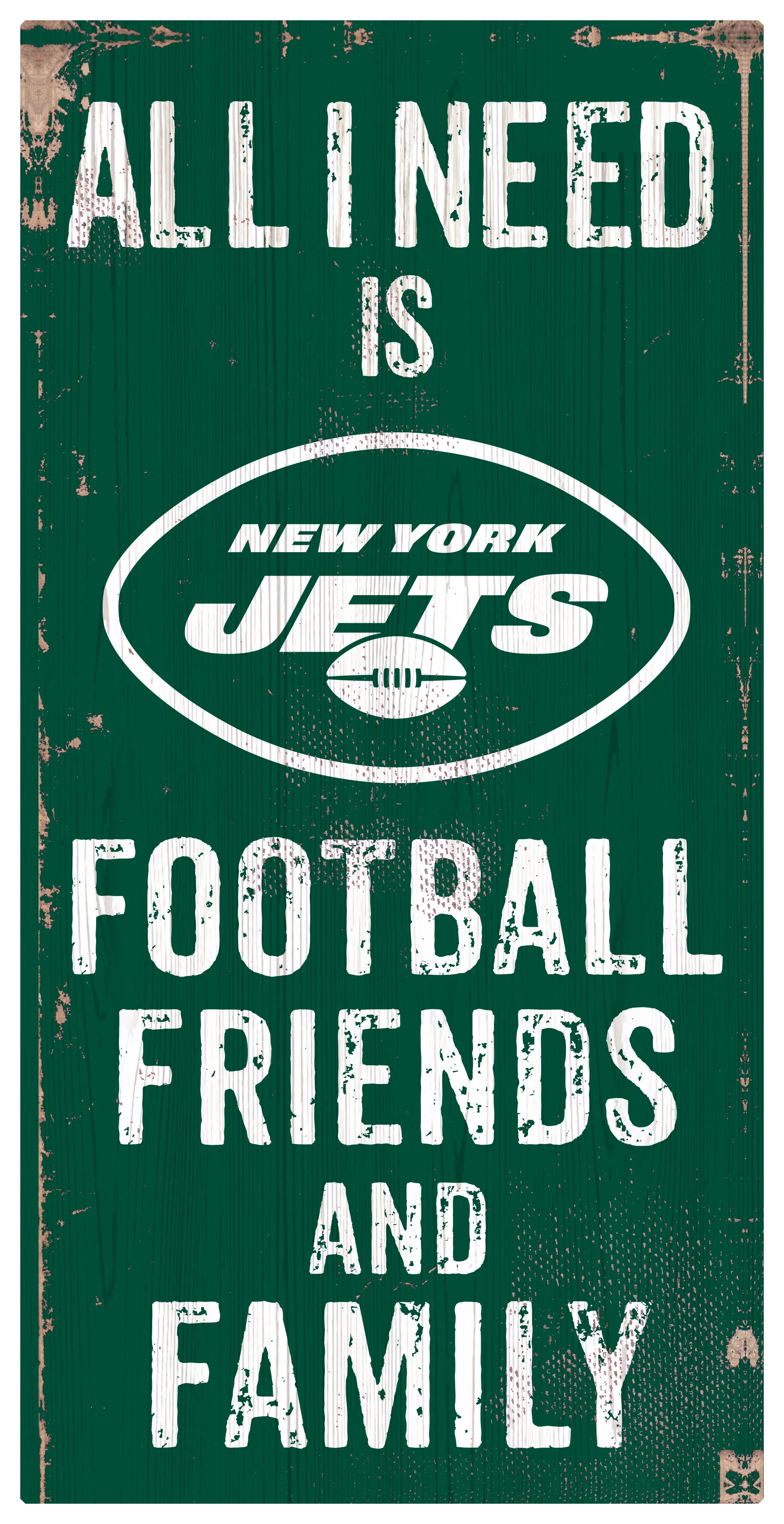 New York Jets Football, Friends, & Family Wood Sign