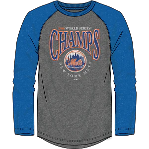 New York Mets 1969 World Series Charge the Mound Stars Raglan 3/4-Sleeve T-Shirt
