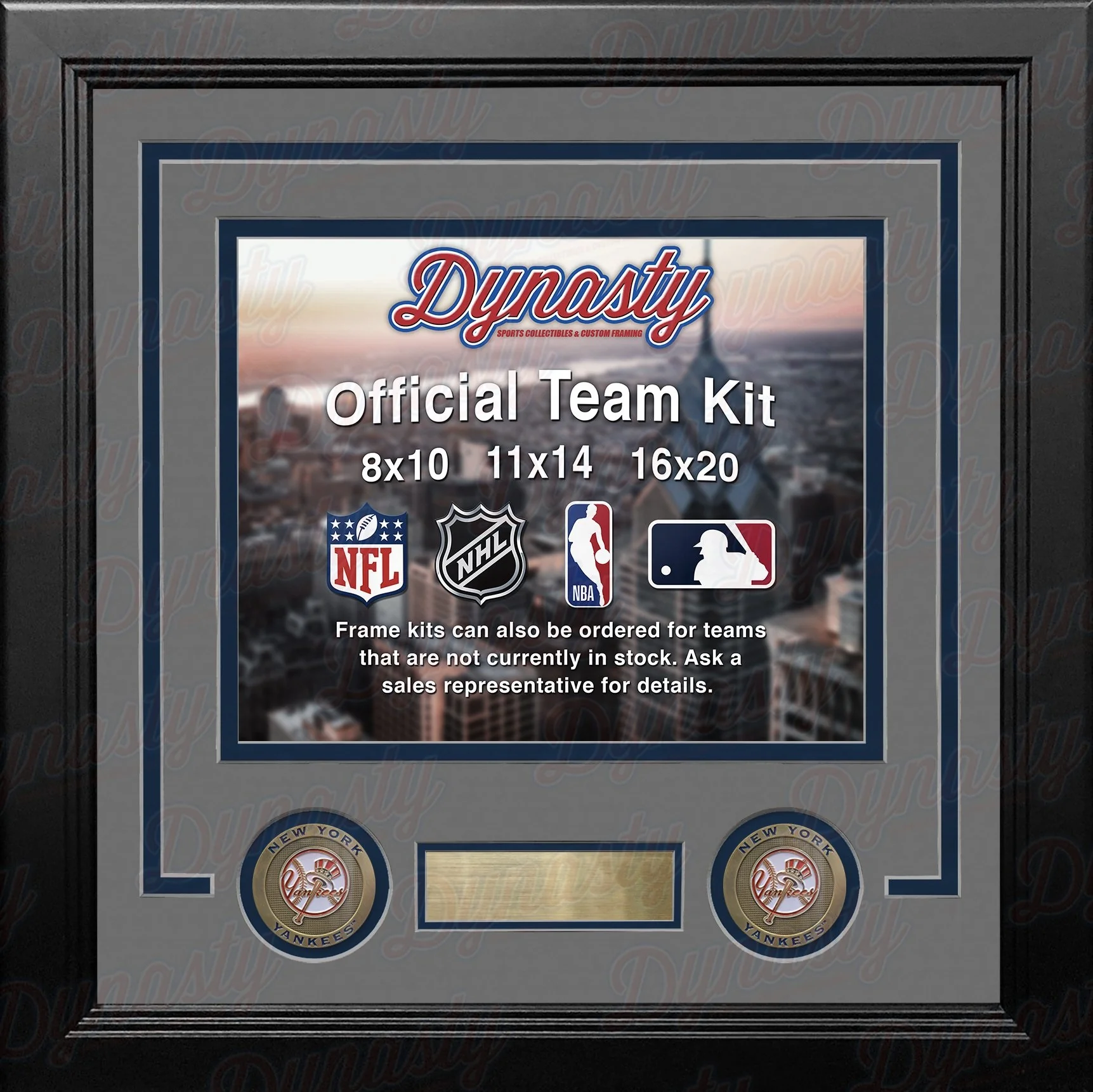 New York Yankees Custom MLB Baseball 11x14 Picture Frame Kit (Multiple Colors) - Image 3