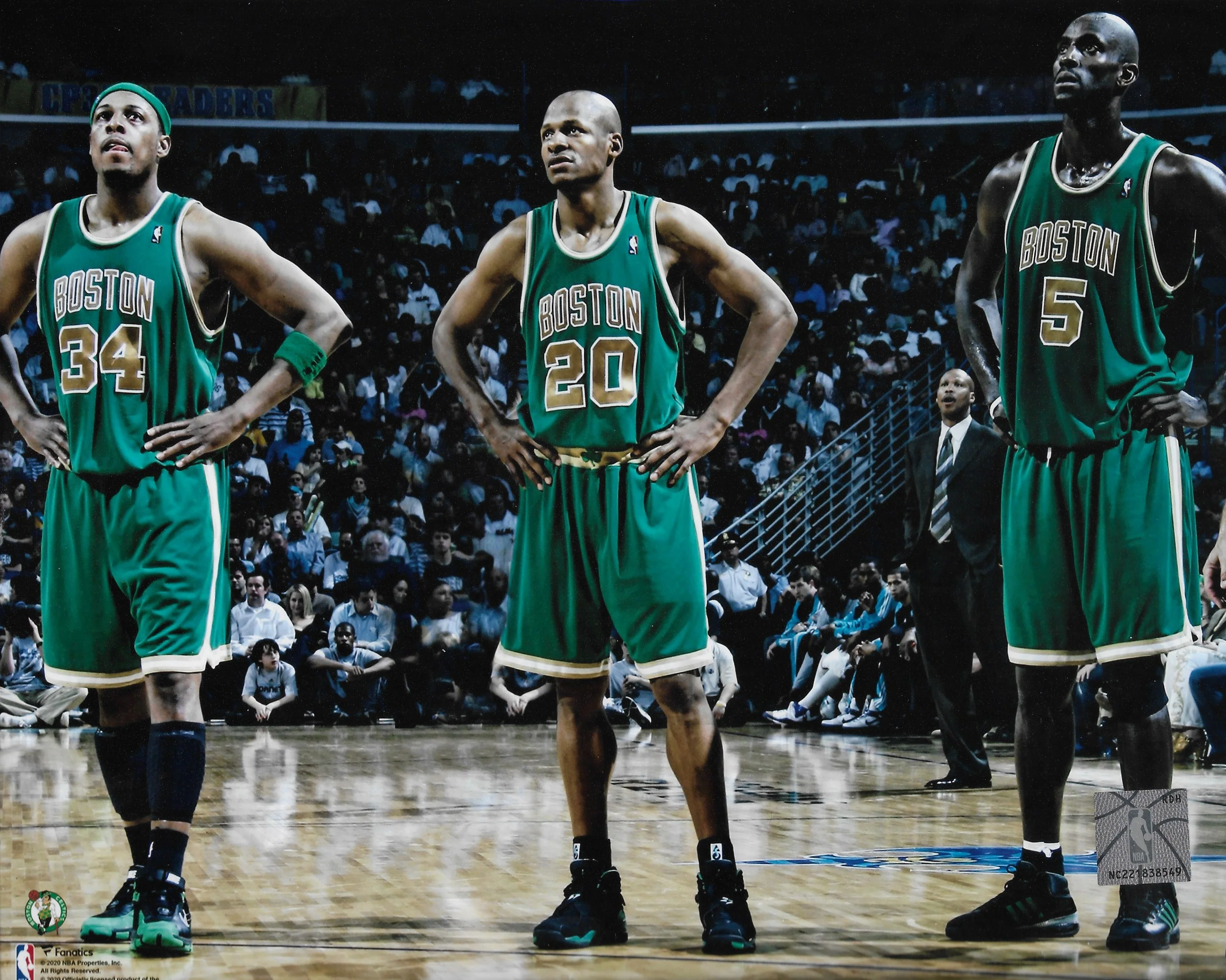 Paul Pierce, Ray Allen, & Kevin Garnett in Action Boston Celtics 8" x 10" Basketball Photo
