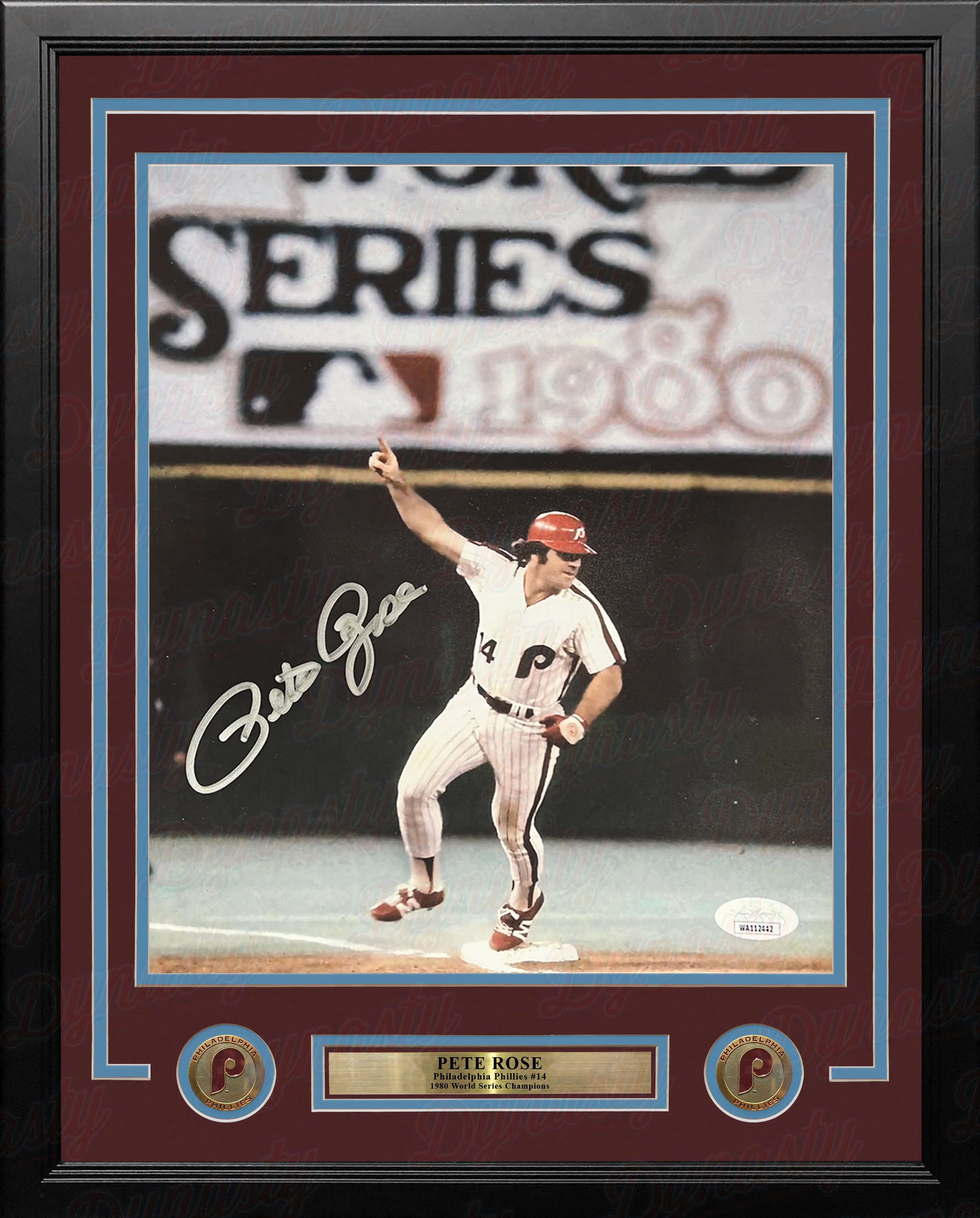 Pete Rose 1980 World Series Philadelphia Phillies Autographed 11" x 14" Framed Baseball Photo