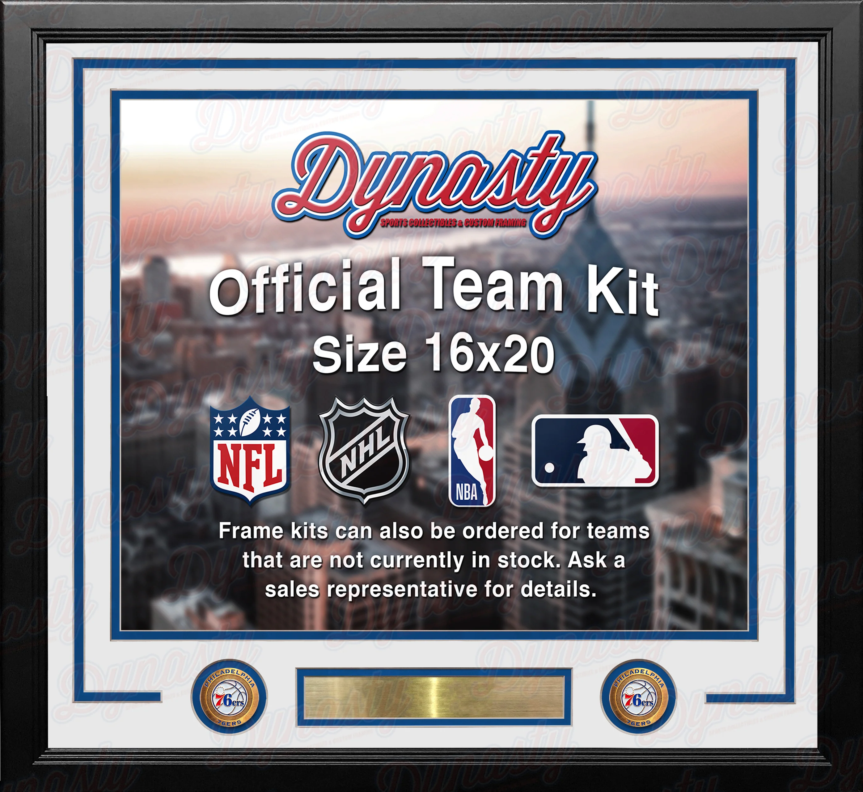 Philadelphia 76ers Custom NBA Basketball 16x20 Picture Frame Kit (Multiple Colors) - Image 3