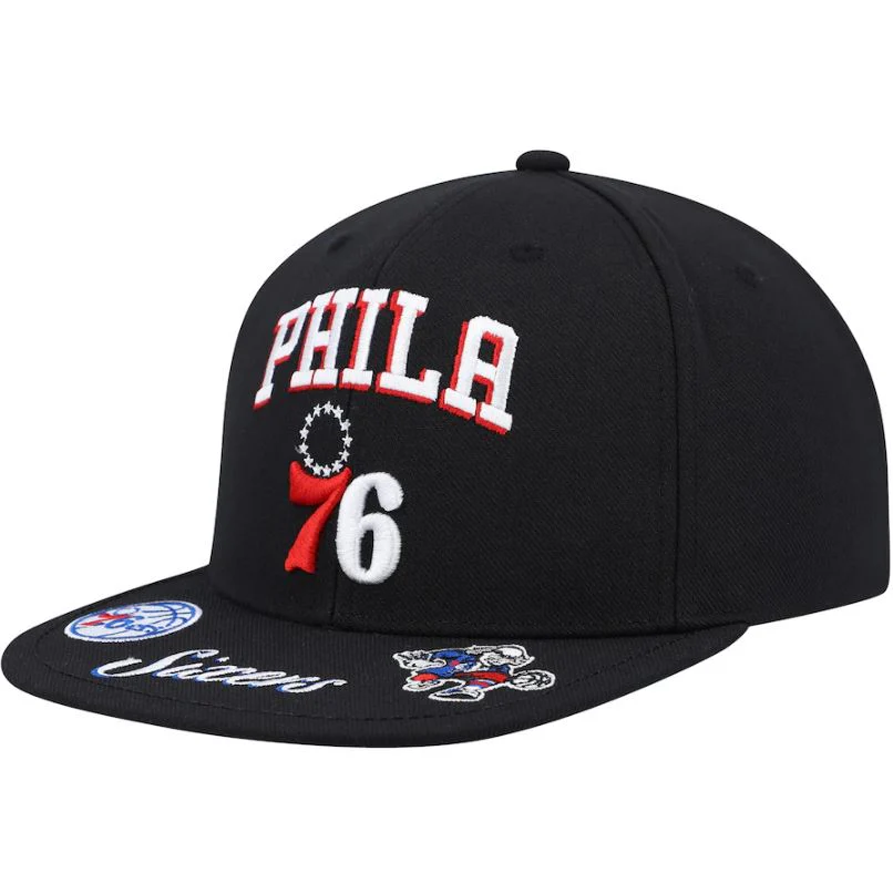 Philadelphia 76ers Mitchell & Ness Front Loaded Hardwood Classics Snapback Hat - Image 2