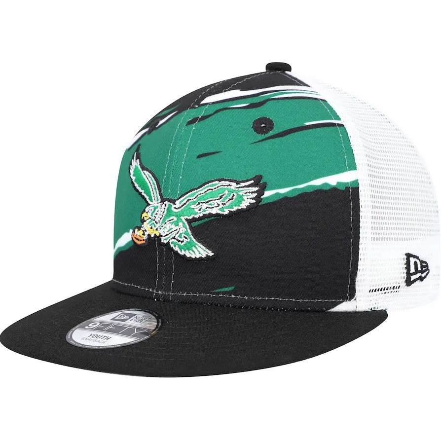 Philadelphia Eagles New Era Youth Tear 9FIFTY Snapback Hat - Kelly Green