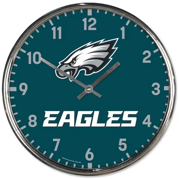 Philadelphia Eagles Round Chrome Clock