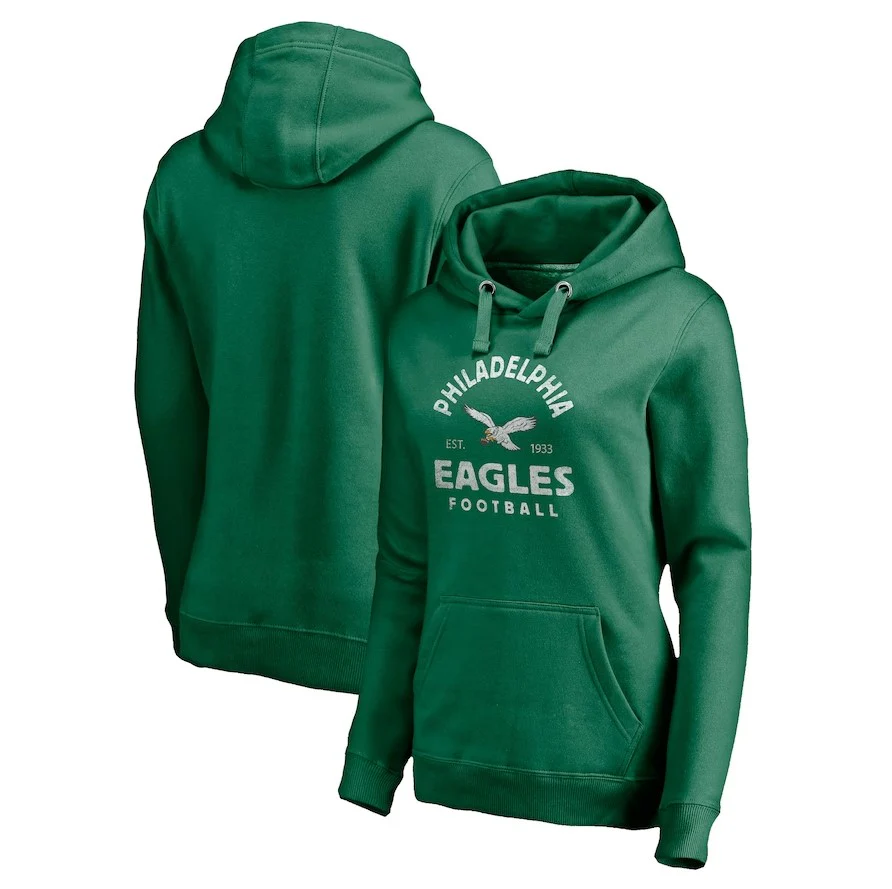 Philadelphia Eagles Women's Gridiron Classics Vintage Arch Pullover Hoodie - Kelly Green