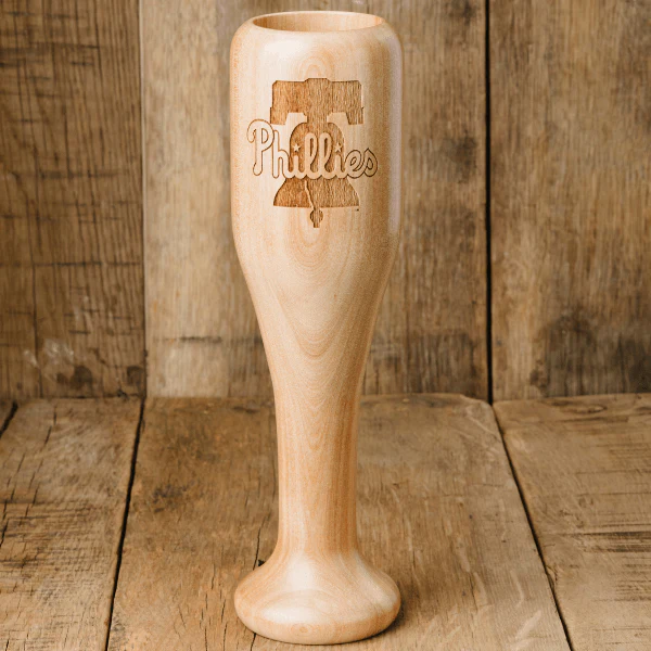 Philadelphia Phillies Wind Up Baseball Wood Wine Mug