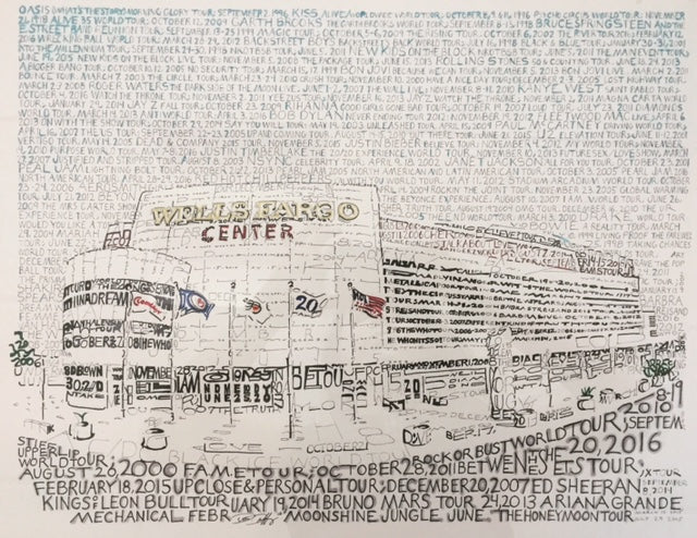 Philadelphia Wells Fargo Center Concert History Daniel Duffy Word Art 16" x 20" Photo
