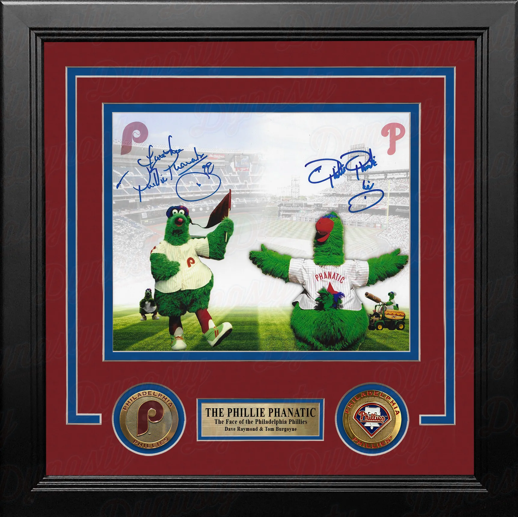 Phillie Phanatic Dave Raymond & Tom Burgoyne 8" x 10" Framed Baseball Collage Photo