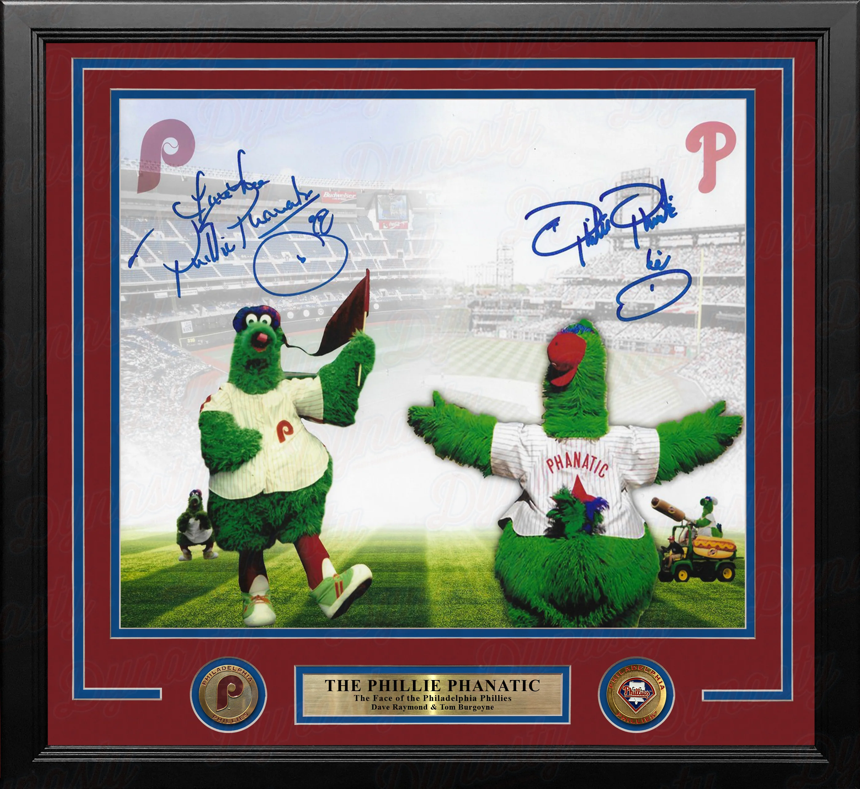 Phillie Phanatic Dave Raymond & Tom Burgoyne 16" x 20" Framed Baseball Collage Photo