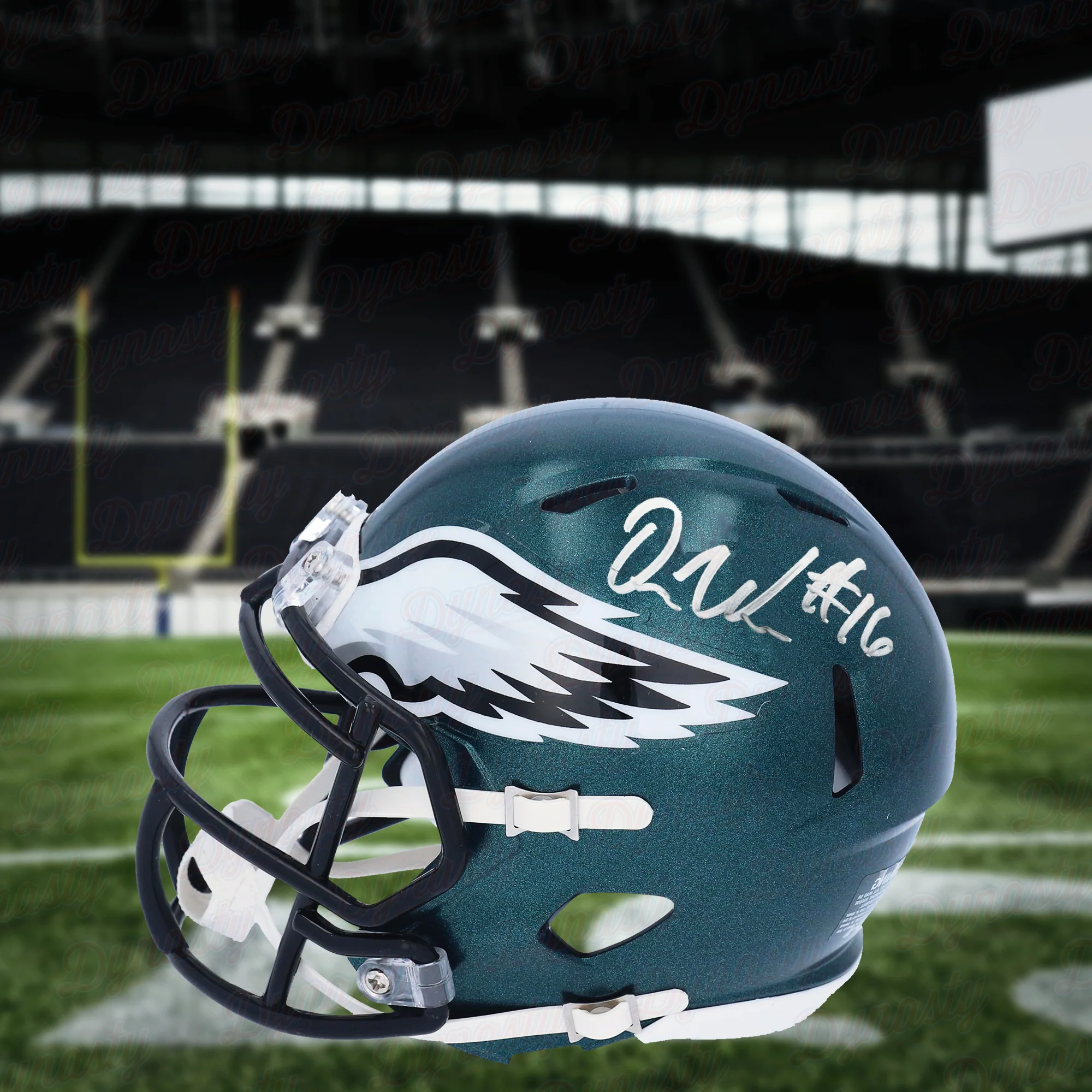 Quez Watkins Philadelphia Eagles Autographed Football Speed Mini-Helmet