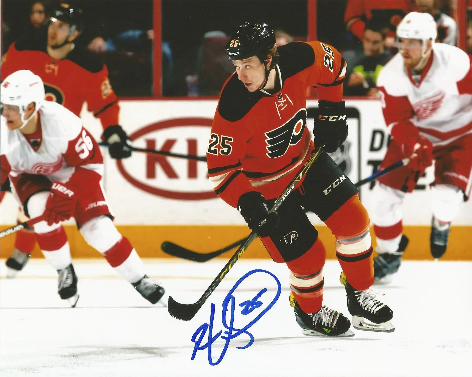 Ryan White Skating Philadelphia Flyers Autographed NHL Hockey Photo