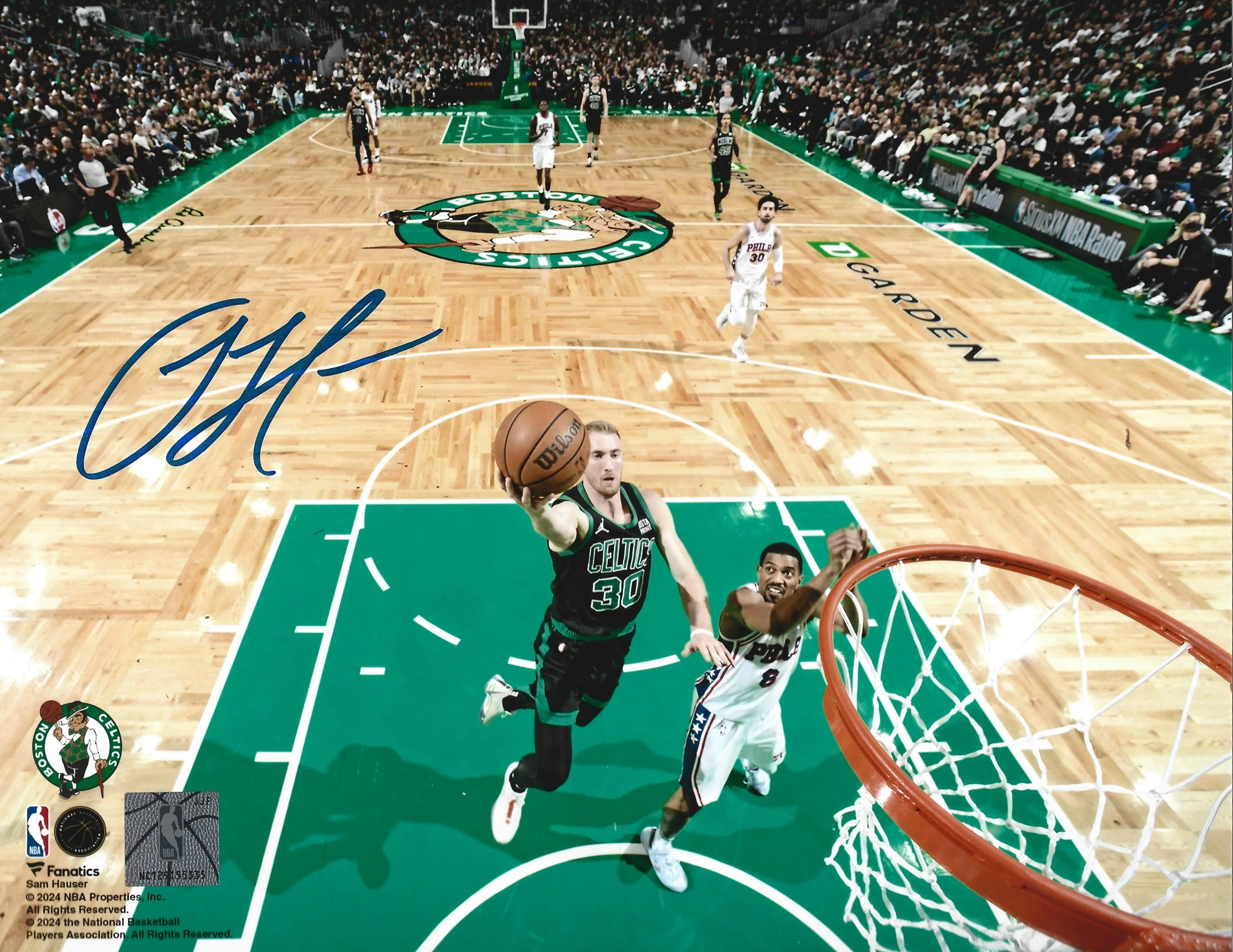Sam Hauser Rim Cam Boston Celtics Autographed 8" x 10" Basketball Photo - Image 2