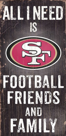 San Francisco 49ers Football, Friends, & Family Wood Sign - Image 2