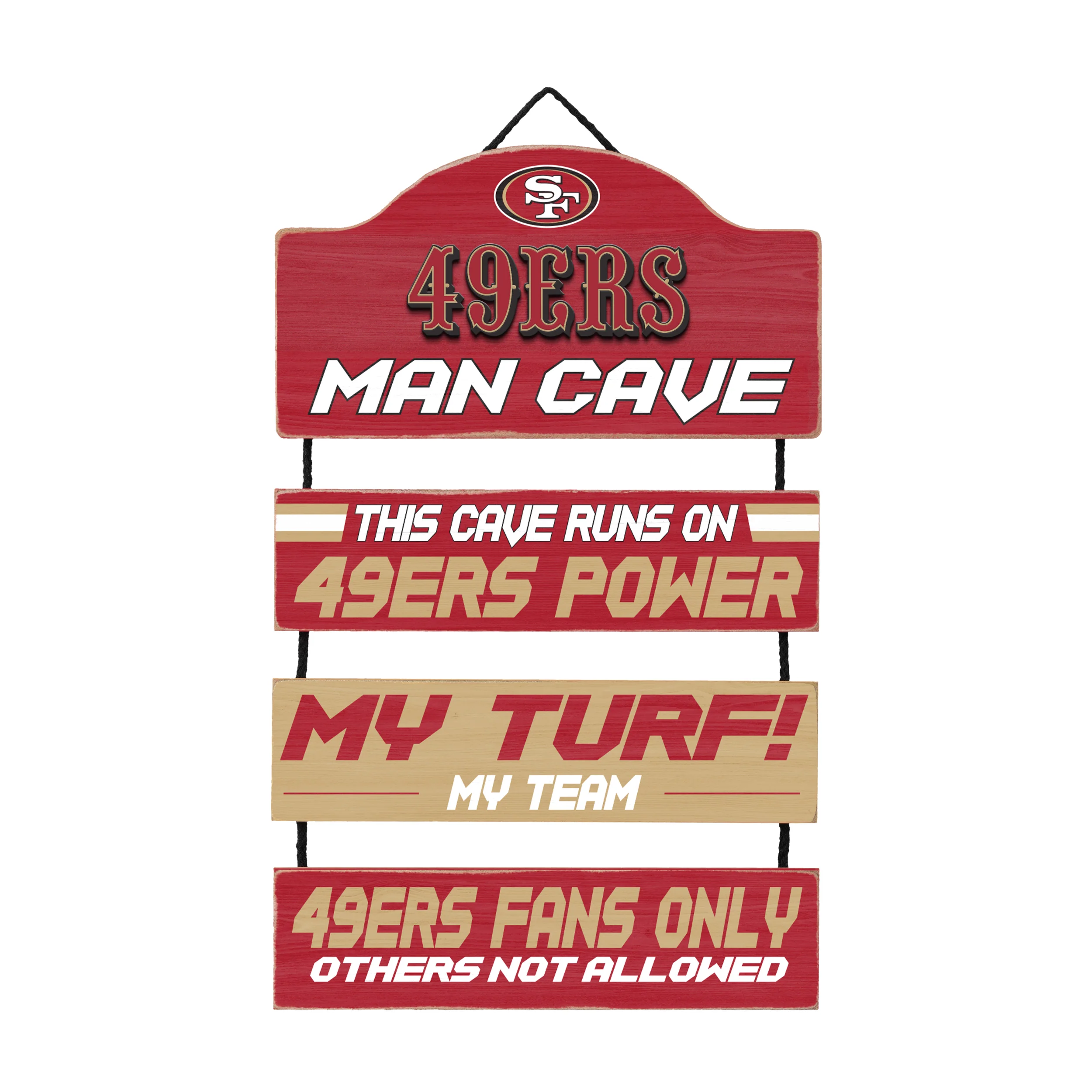 San Francisco 49ers Wooden Man Cave Dangle Sign