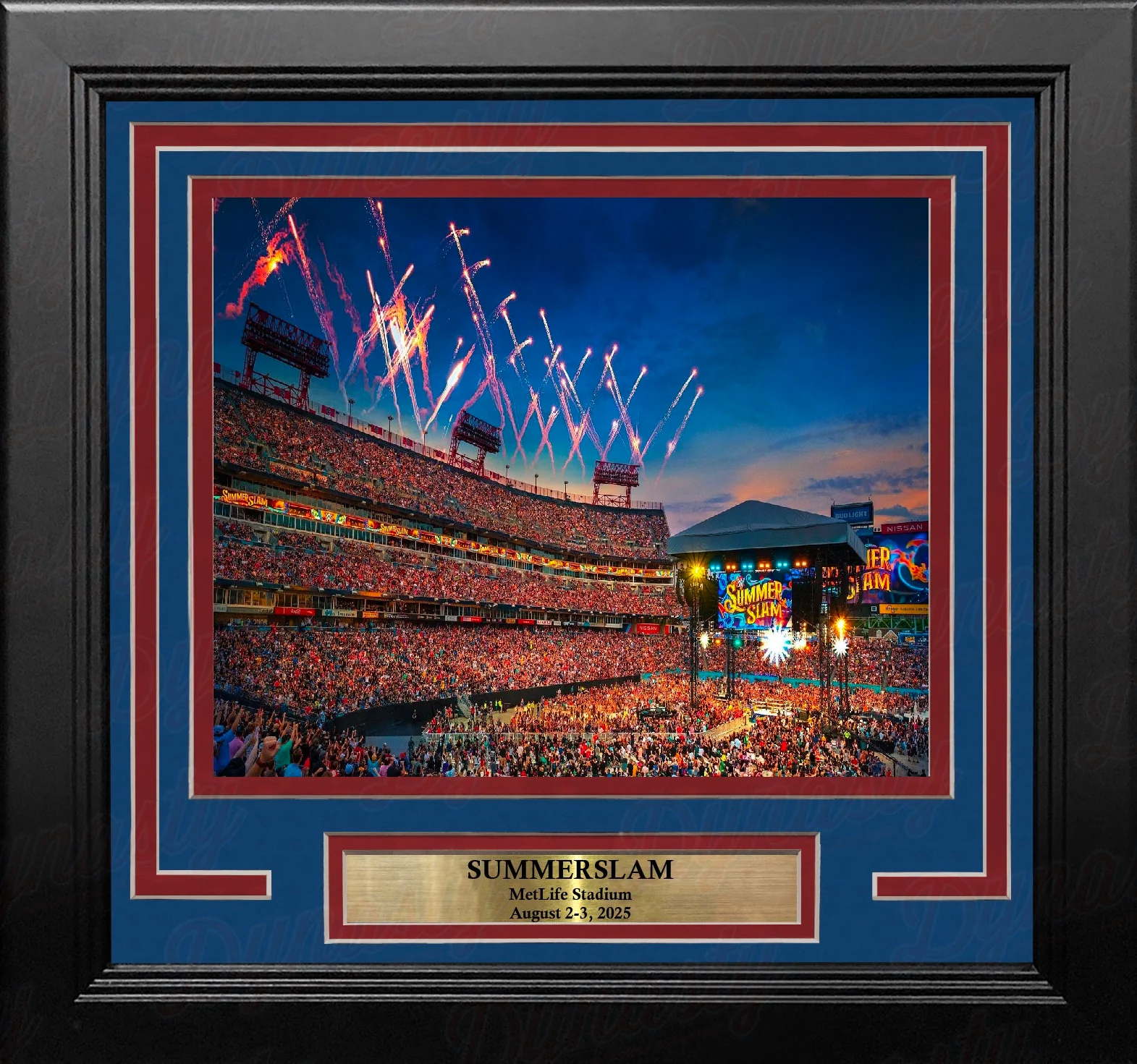 SummerSlam 2025 at MetLife 8" x 10" Framed WWE Wrestling Stadium Photo