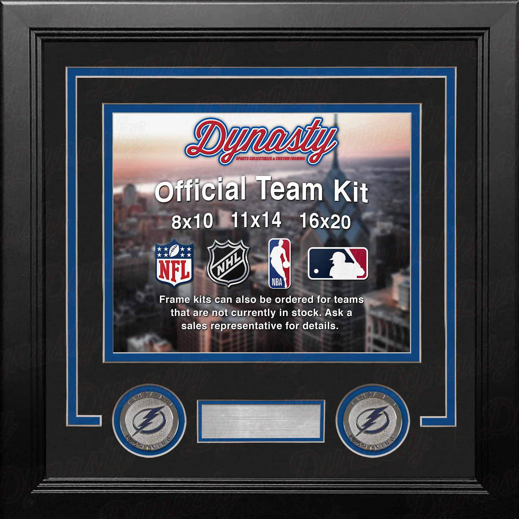 Tampa Bay Lightning Custom NHL Hockey 8x10 Picture Frame Kit (Multiple Colors) - Image 3
