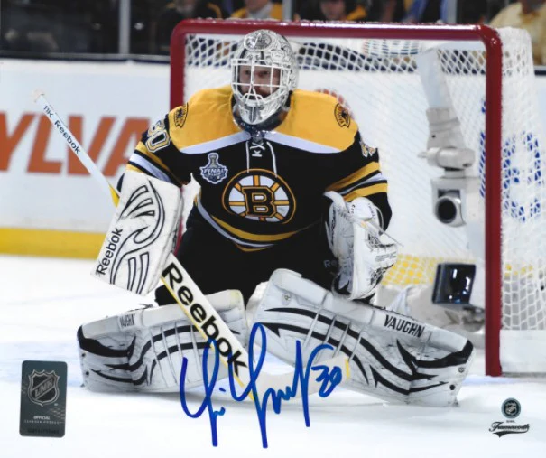 Tim Thomas 2011 Stanley Cup Finals Action Boston Bruins Autographed 11" x 14" Hockey Photo
