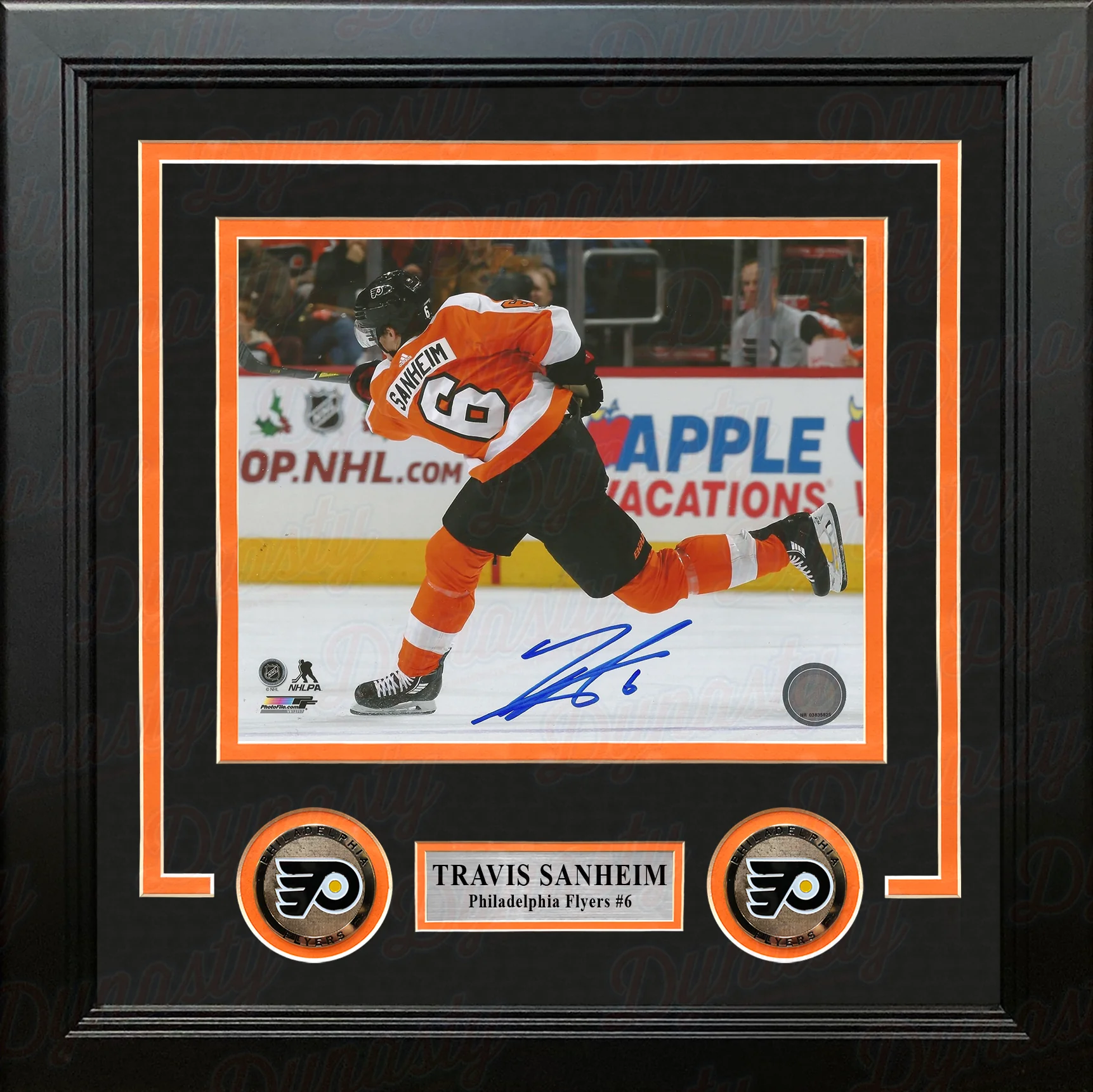 Travis Sanheim Shoot Autographed Philadelphia Flyers Framed Hockey Photo