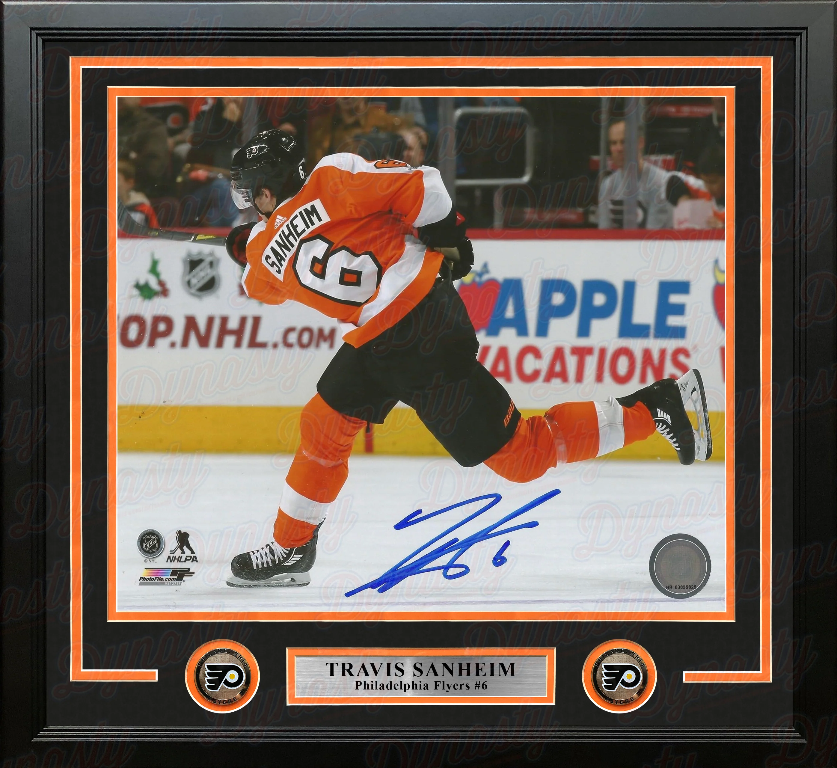 Travis Sanheim Shoot Autographed Philadelphia Flyers Framed Hockey Photo - Image 2