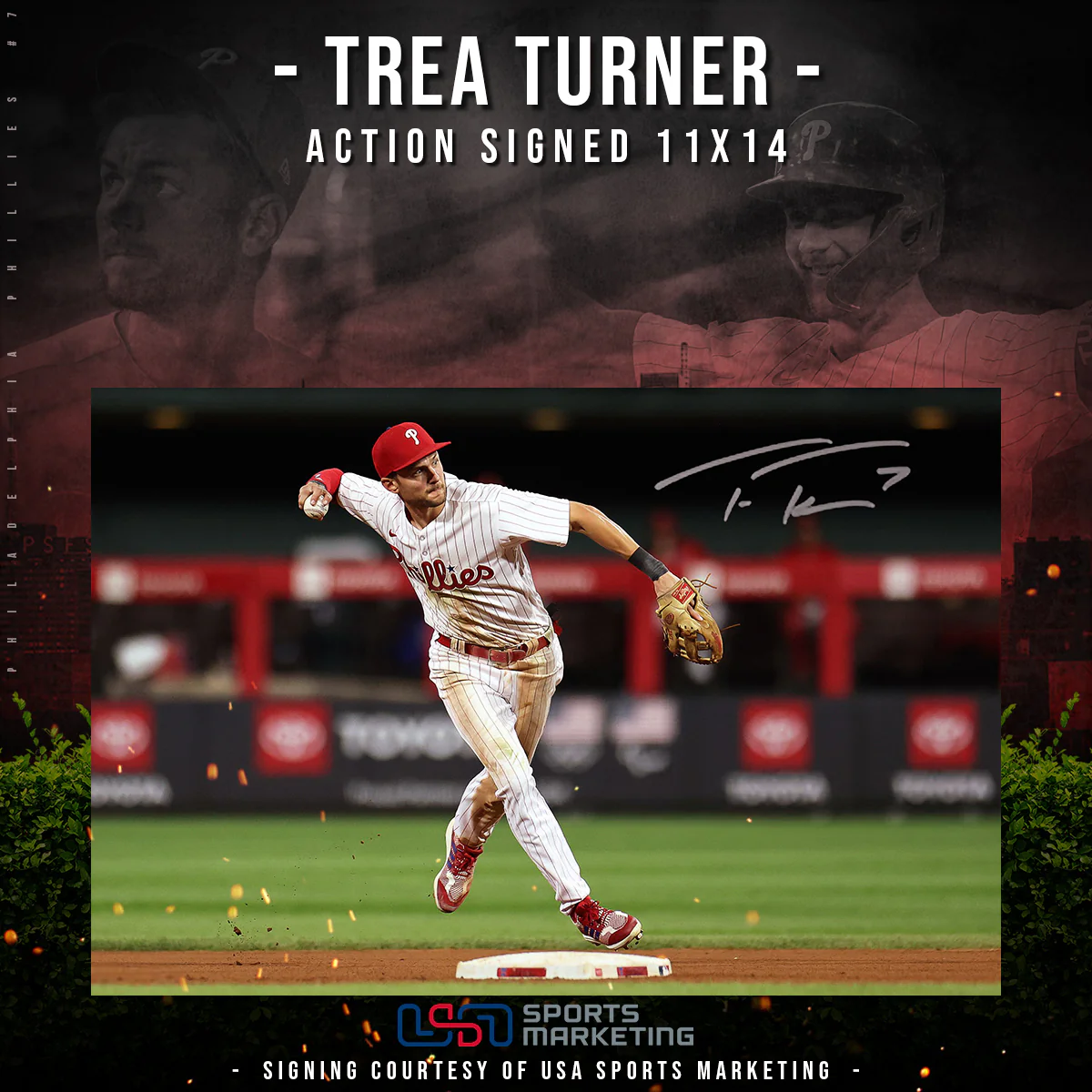 Trea Turner Philadelphia Phillies Autographed Action Photo | Pre-Sale Opportunity - Image 2