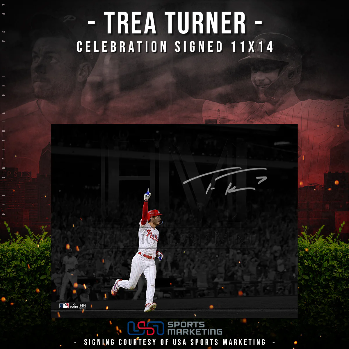 Trea Turner Philadelphia Phillies Autographed Celebration Photo | Pre-Sale Opportunity - Image 2