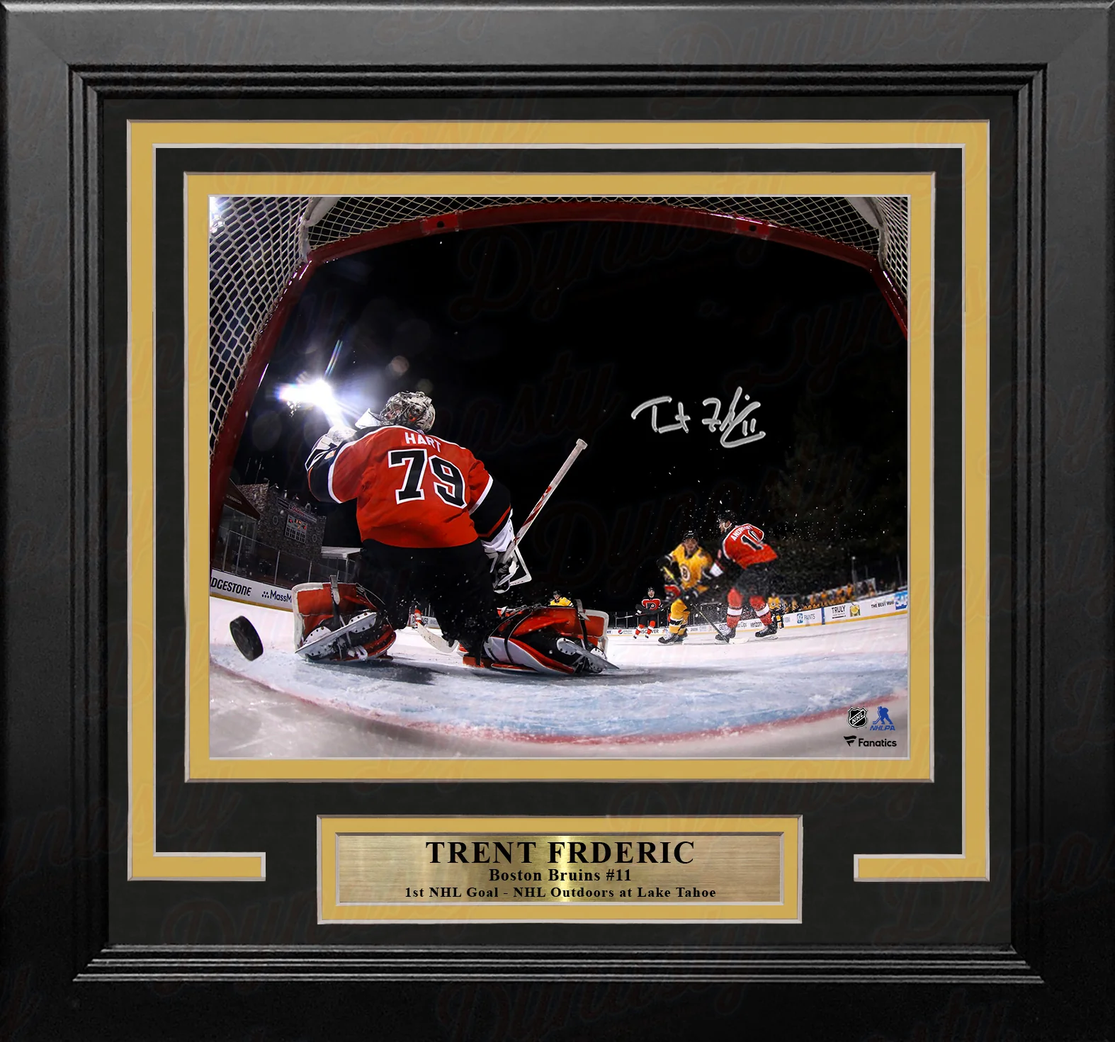 Trent Frederic First NHL Goal Boston Bruins Autographed 8" x 10" Framed Hockey Photo - Image 2