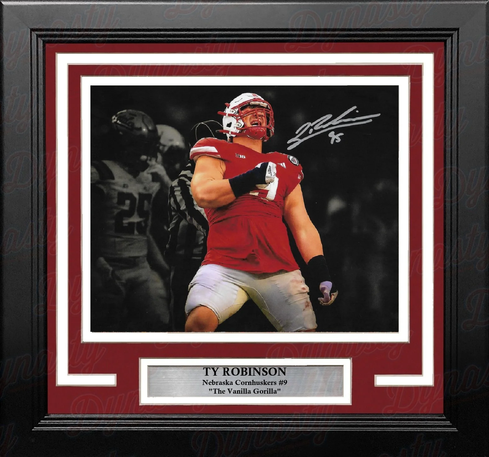 Ty Robinson Nebraska Cornhuskers Autographed 8" x 10" Framed Blackout College Football Photo