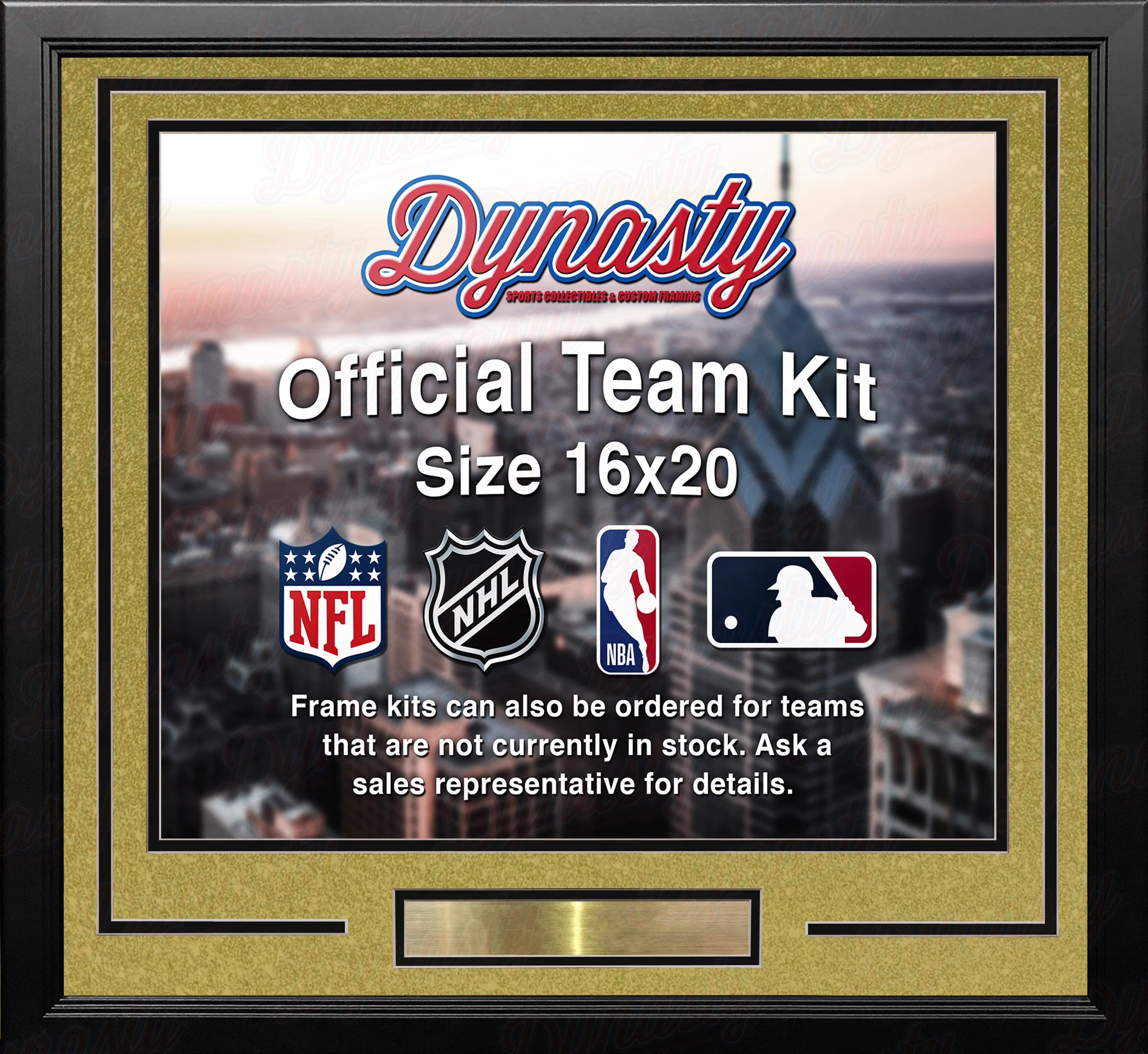 Vegas Golden Knights Gold Custom NHL Hockey 16x20 Picture Frame Kit