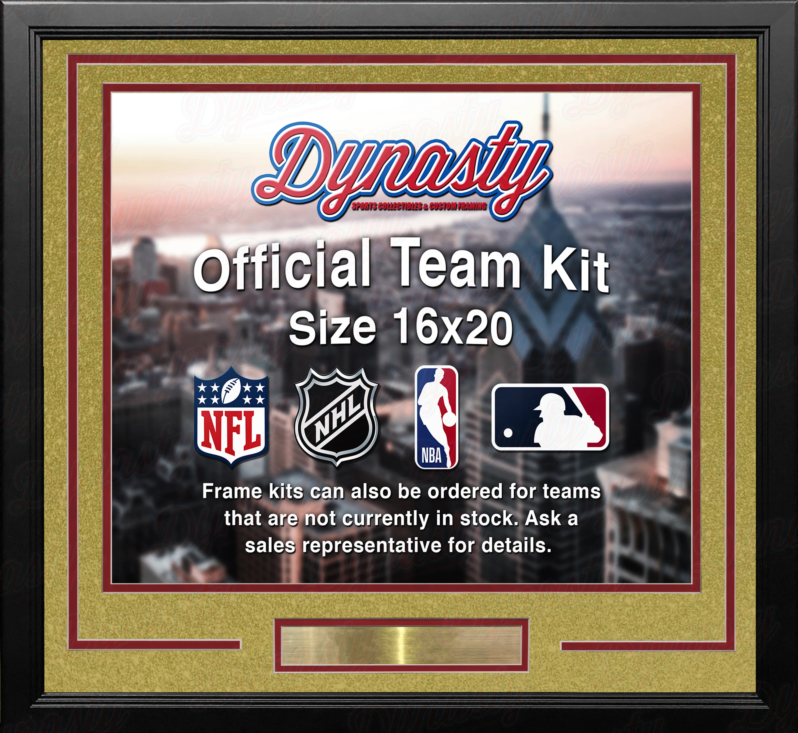 Vegas Golden Knights Gold Custom NHL Hockey 16x20 Picture Frame Kit - Image 2