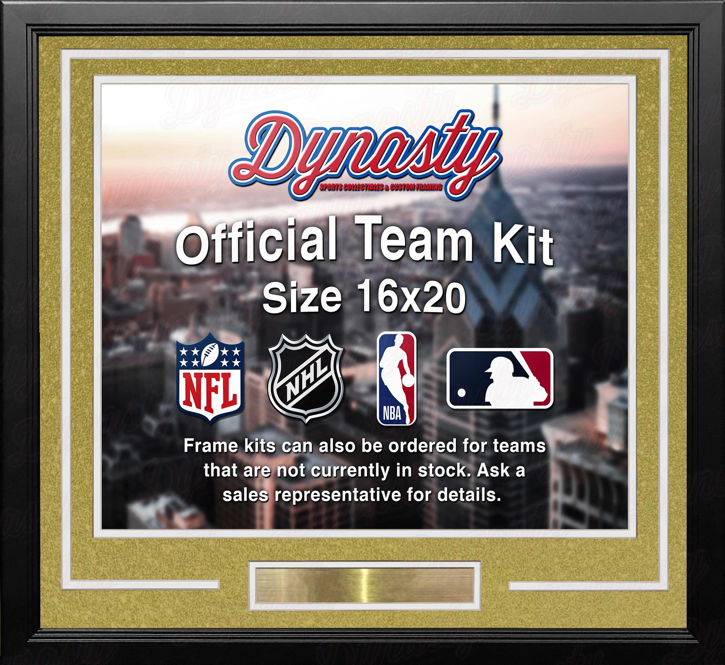 Vegas Golden Knights Gold Custom NHL Hockey 16x20 Picture Frame Kit - Image 3