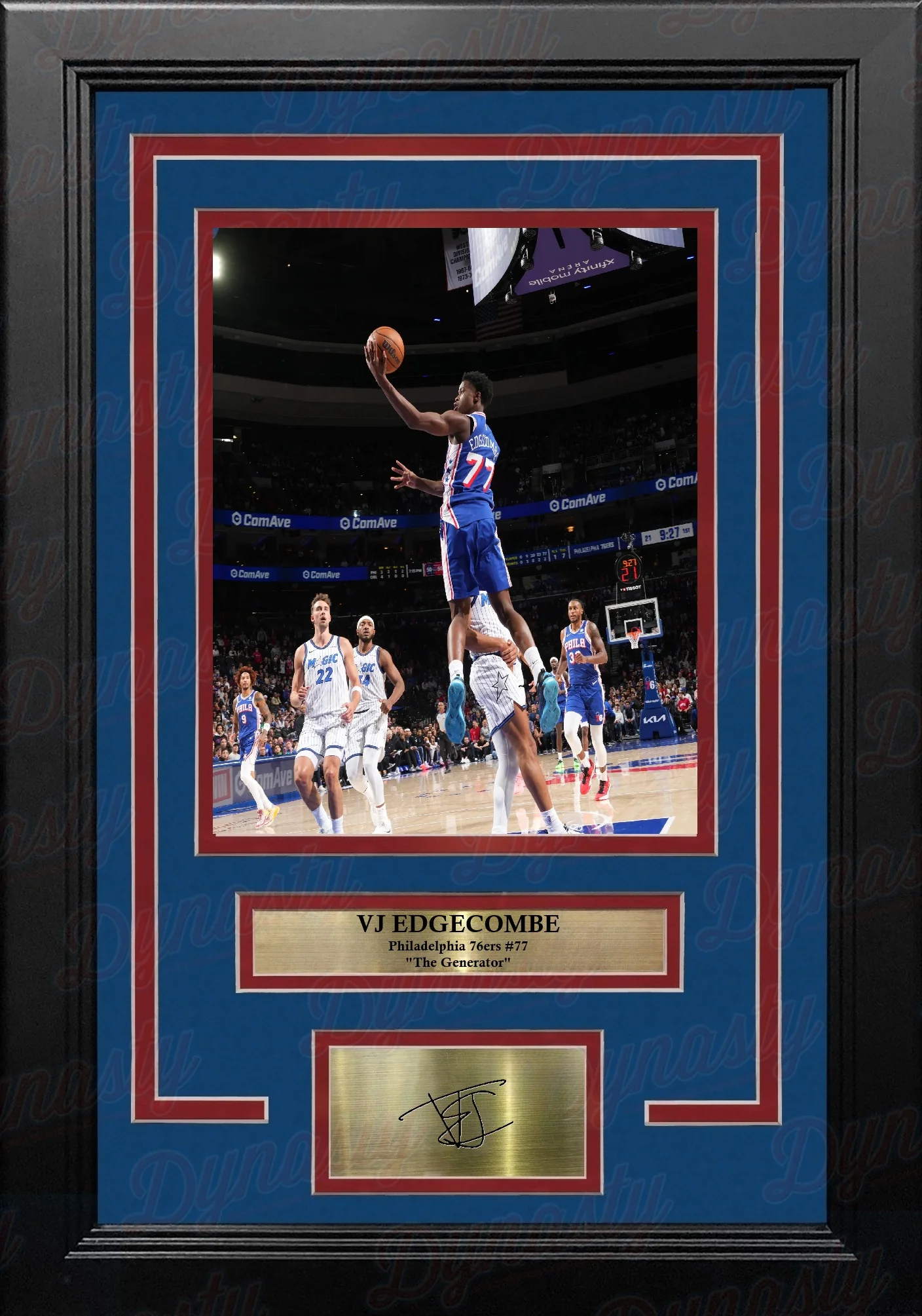 VJ Edgecombe in Action Philadelphia 76ers 8" x 10" Framed Basketball Photo with Engraved Autograph