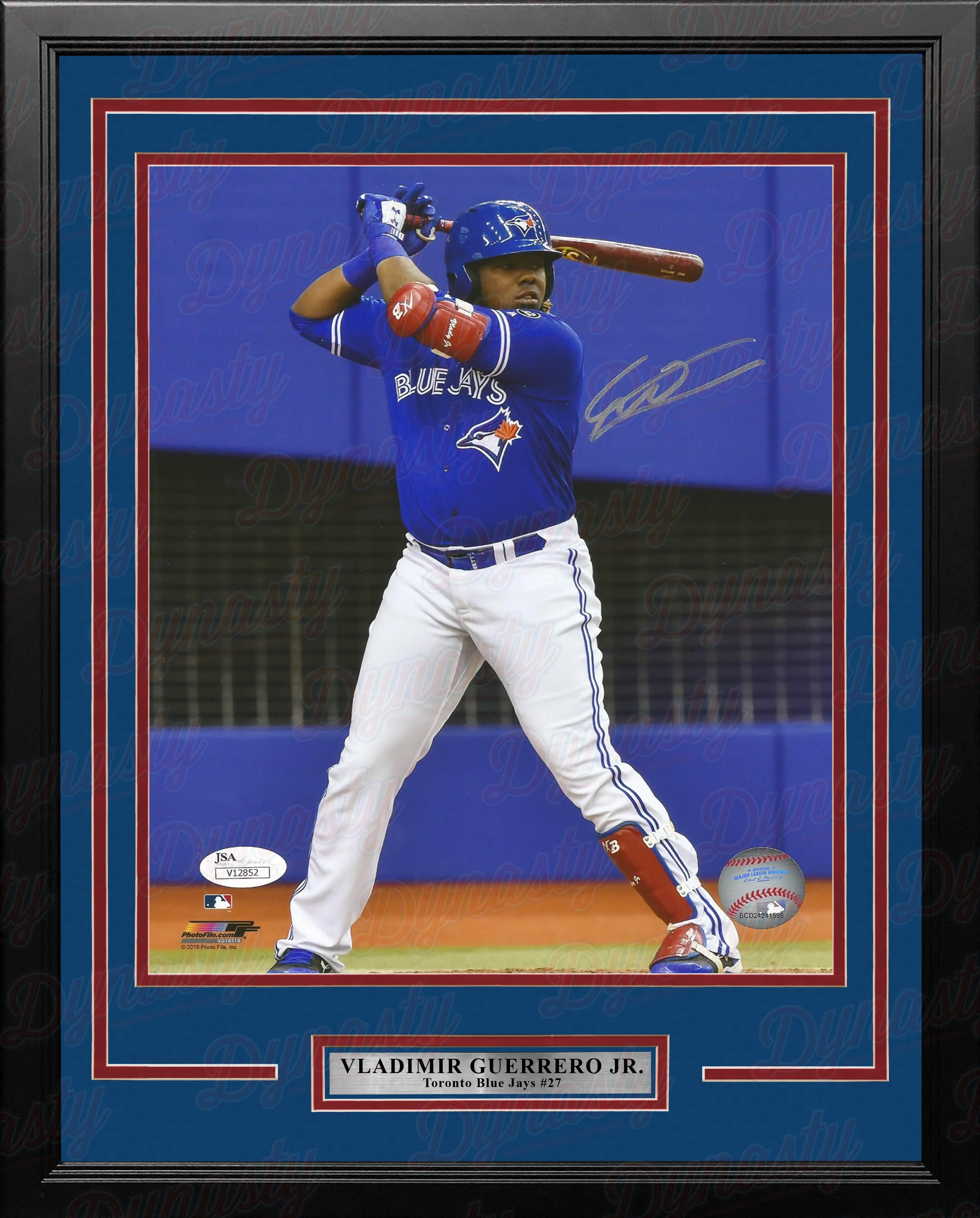 Vladimir Guerrero, Jr. At-Bat Toronto Blue Jays Autographed Framed Baseball Photo - Image 3