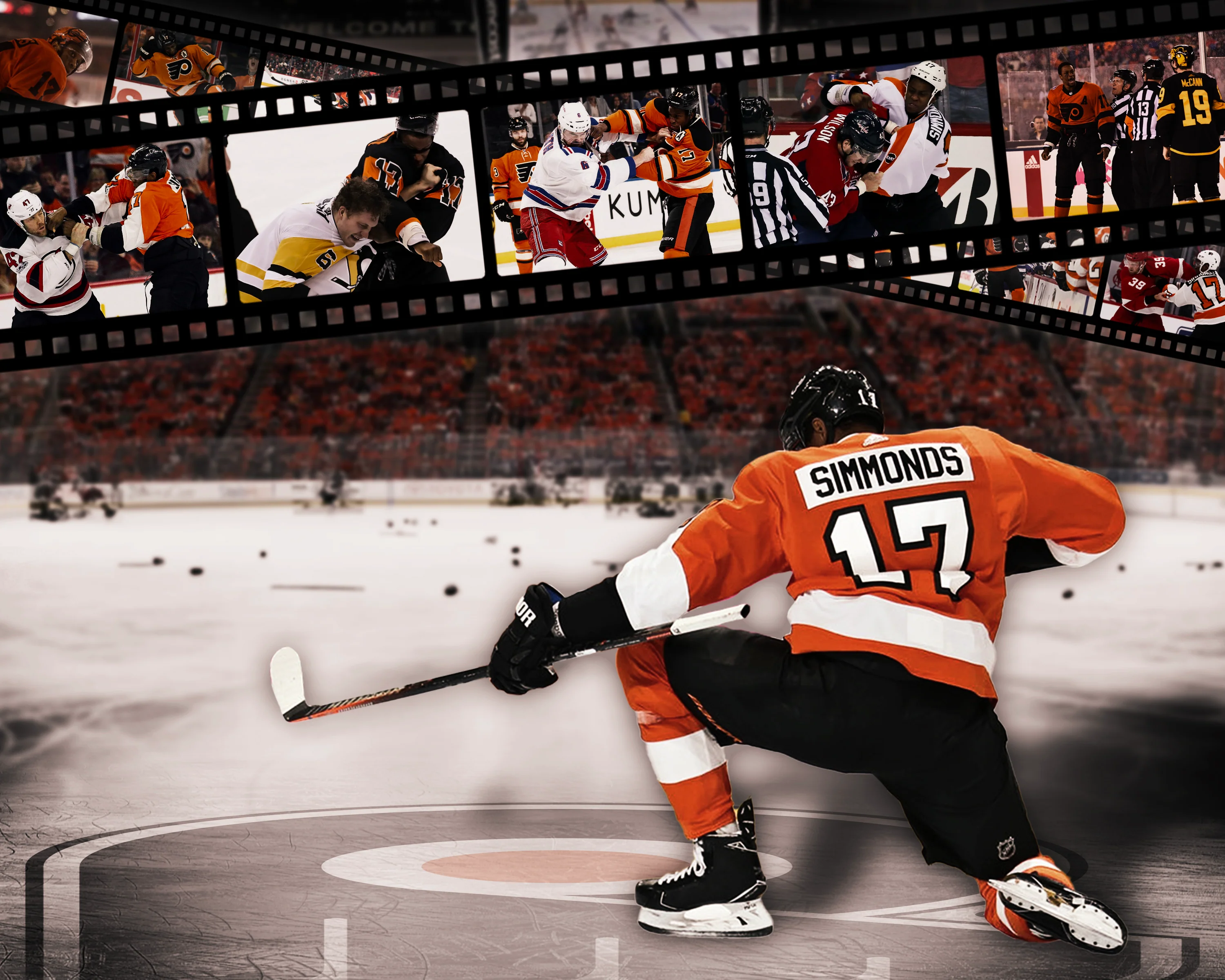 Wayne Simmonds Philadelphia Flyers 8" x 10" Collage Hockey Photo - Image 2